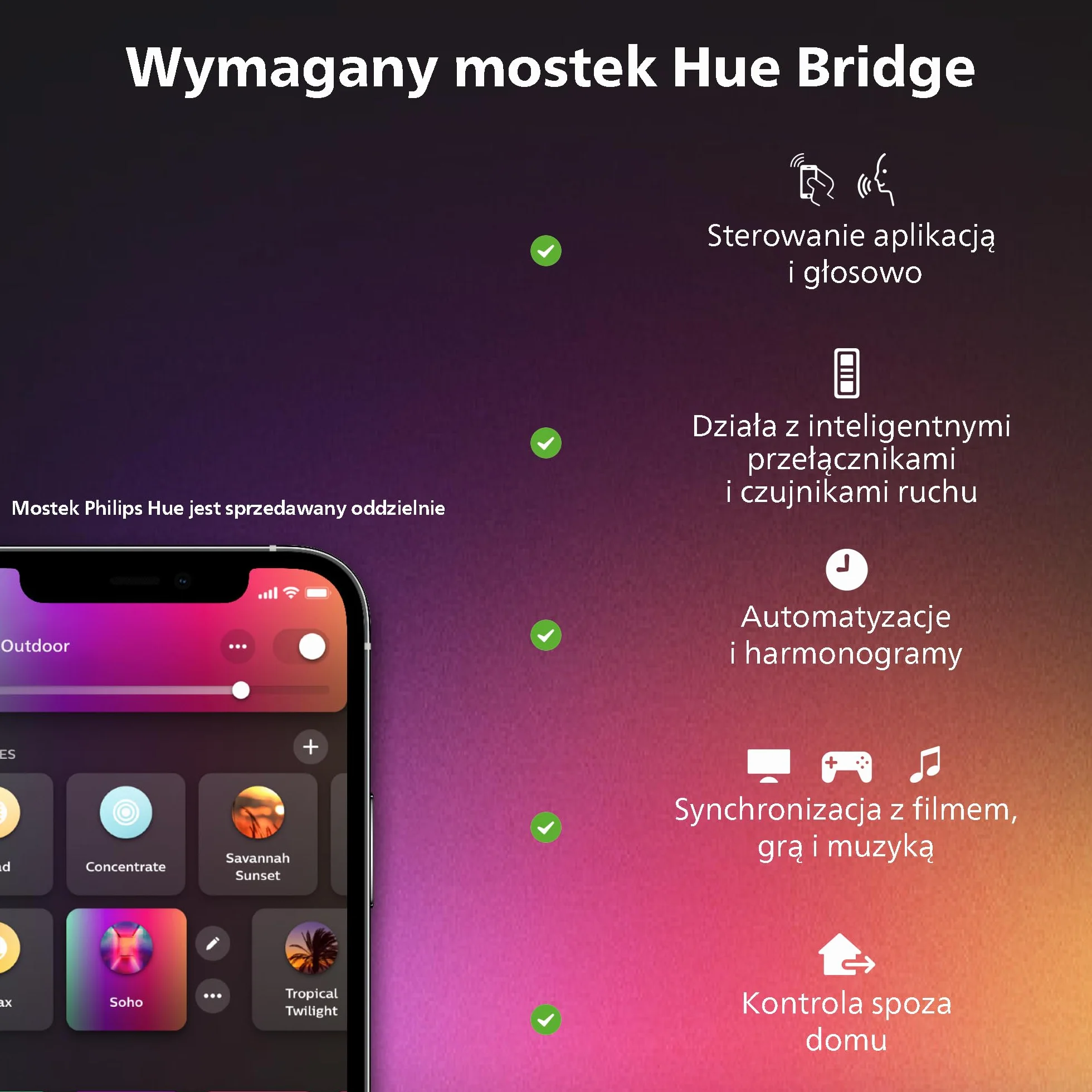 Philips Hue Play HDMI Sync Box 8K Bezprzewodowy Synchronizator Dolby Vision 10 Świateł