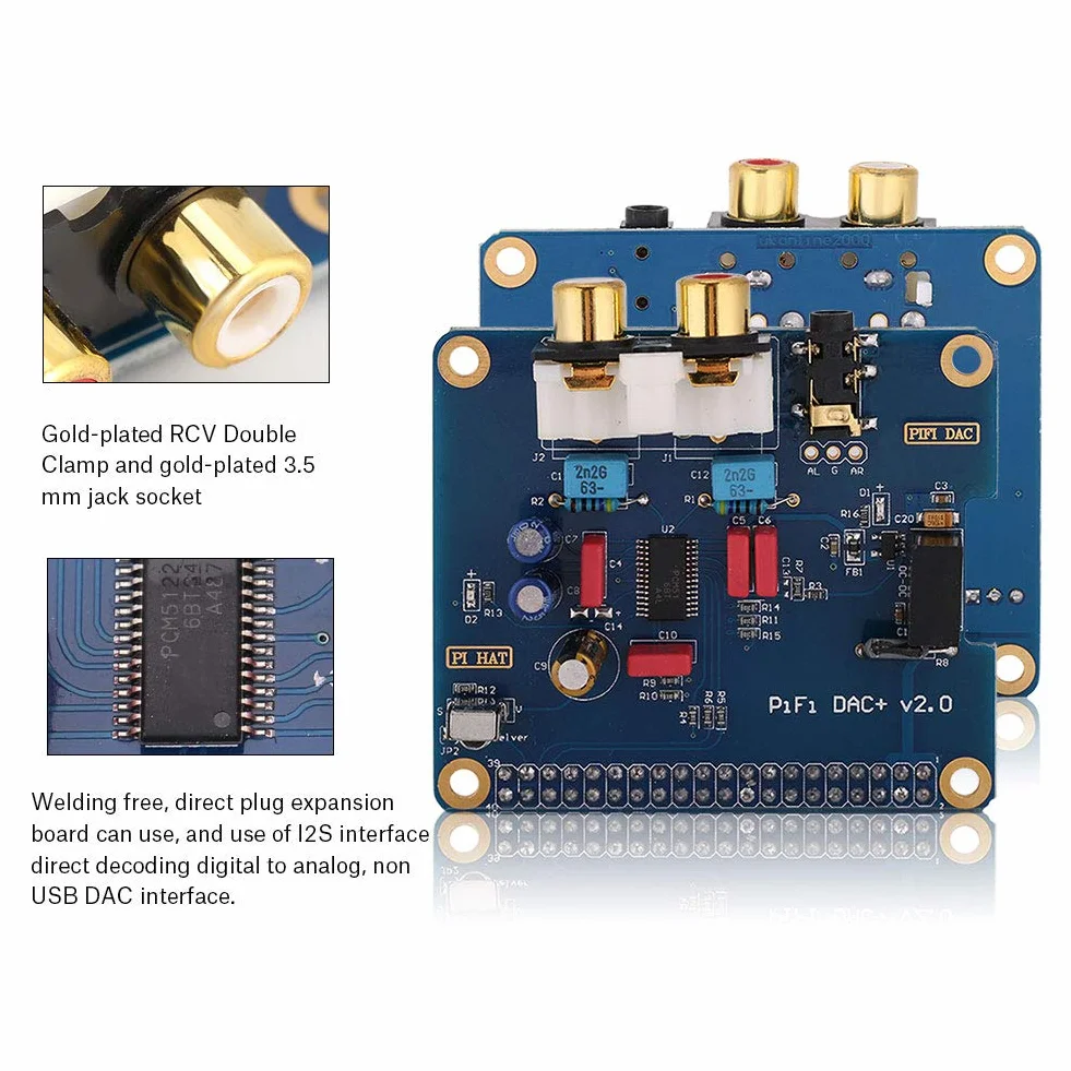 Rasp Pi HIFI DAC Hat PCM5122 Karta Dźwiękowa I2S dla 3 Model B 2B/B
