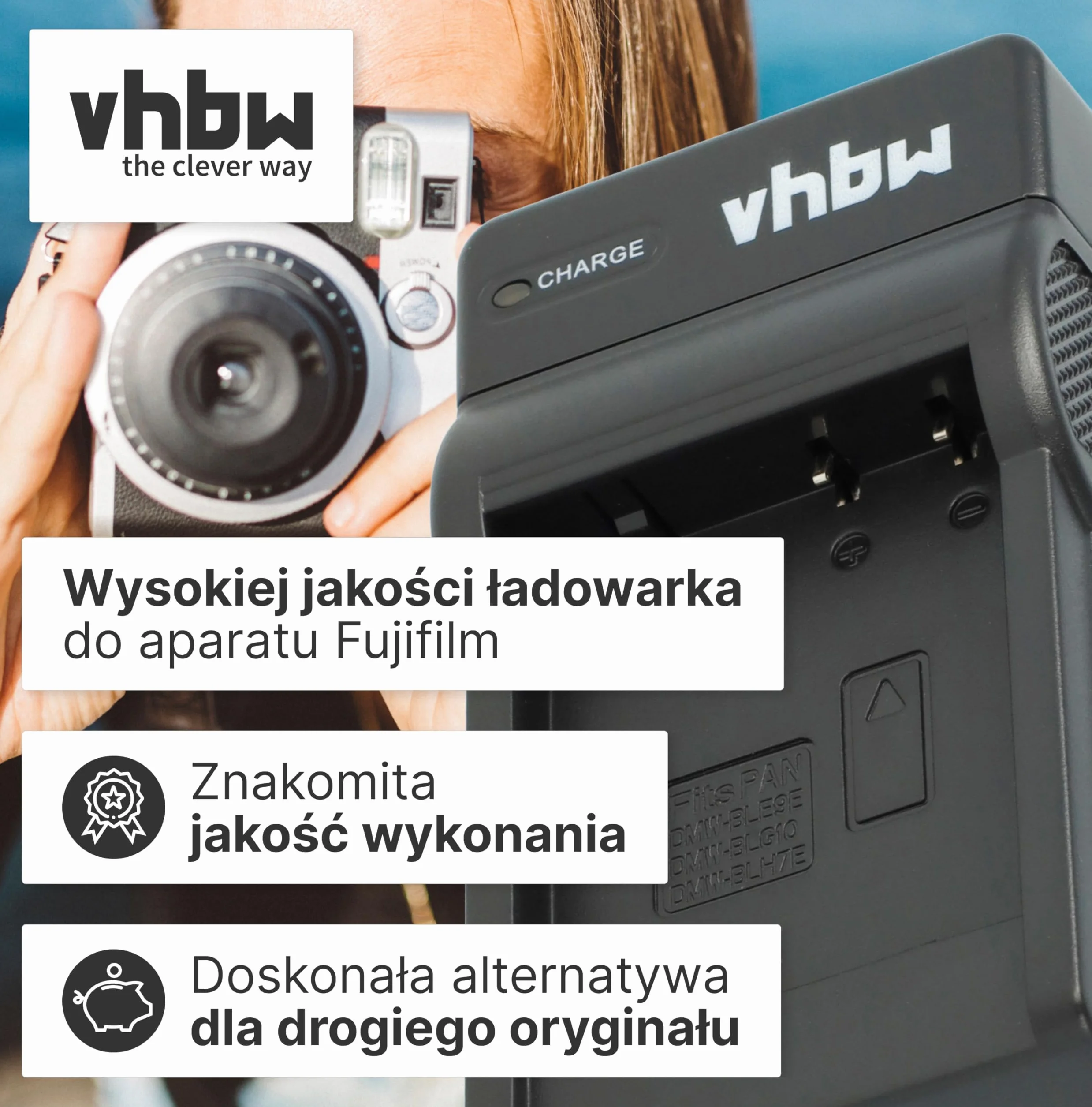 vhbw Ładowarka USB kompatybilna z aparatem Nikon CoolPix S200, S220, S225, S230, S3000, S4000, S500, S510, S5100, S570, S60, S600, S700, S80