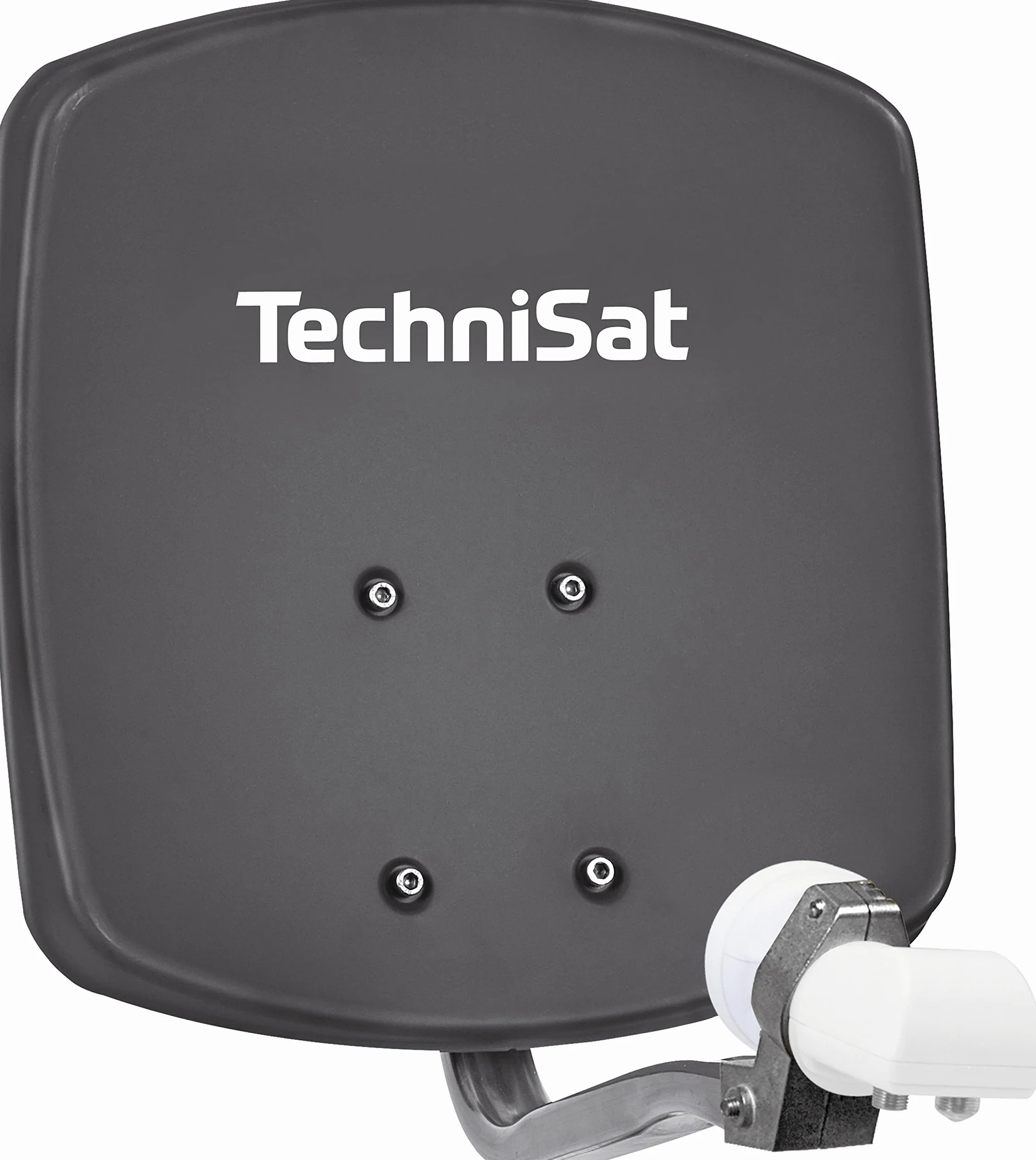 TechniSat DIGIDISH 33 – antena satelitarna dla 2 uczestników (mały zestaw satelitarny 33 cm – kompletny zestaw z uchwytem ściennym i uniwersalnym Twin-LNB) szara