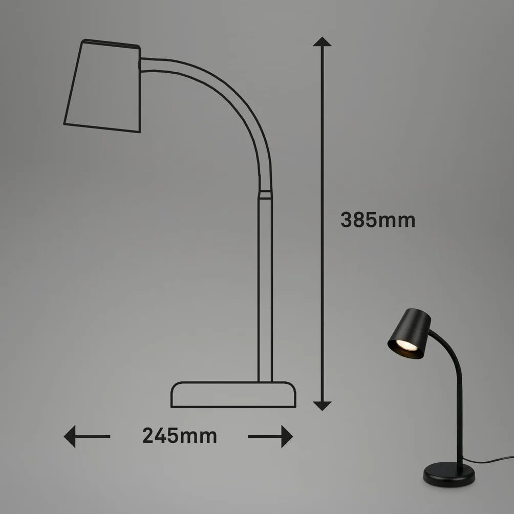 BRILONER - Lampa biurkowa z przełącznikiem przewodowym, obrotowa, GU10, maks. 9 W, lampa stołowa, lampa, lampka nocna, lampa stołowa, dekoracyjna, lampka na biurko, lampka do czytania, 13 x 38,5 cm
