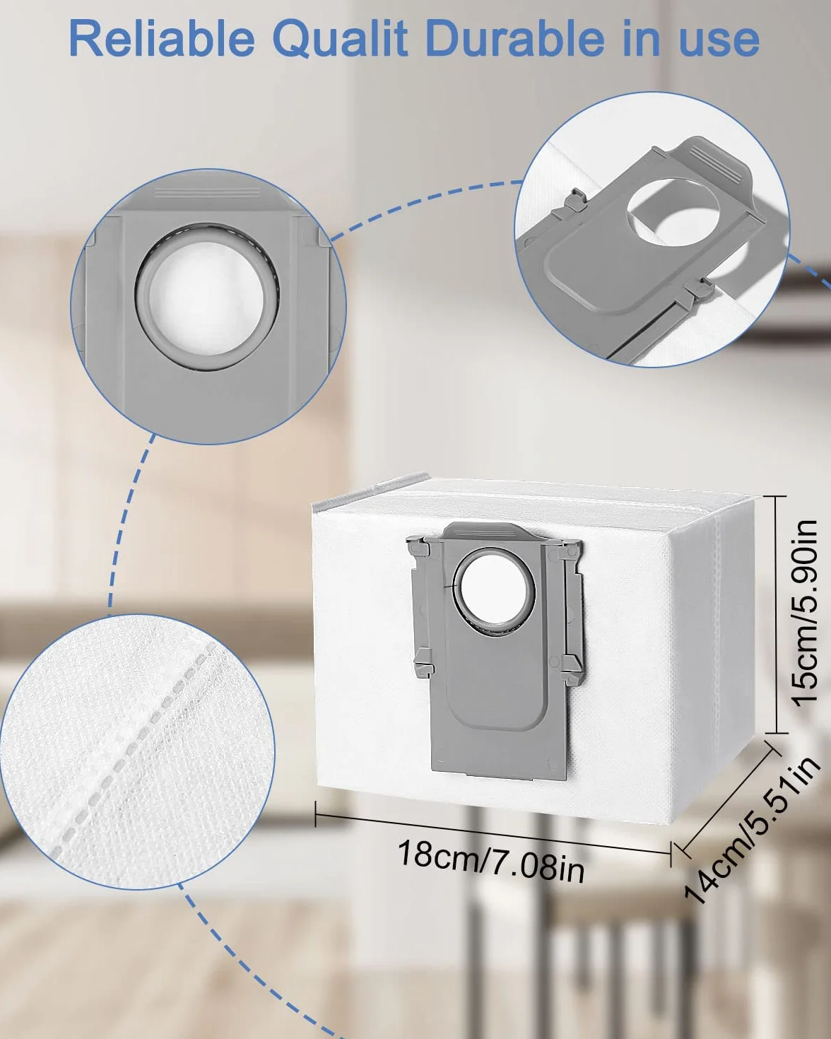 Zestaw 10 akcesoriów do worków na kurz stacji ssącej odkurzacza do Roborock S7 MaxV Ultra / S7 Pro Ultra / Q7+ / Q7 Max+ / Q5+/ T8, wymiana filtra o dużej pojemności akcesoria torba do odkurzacza