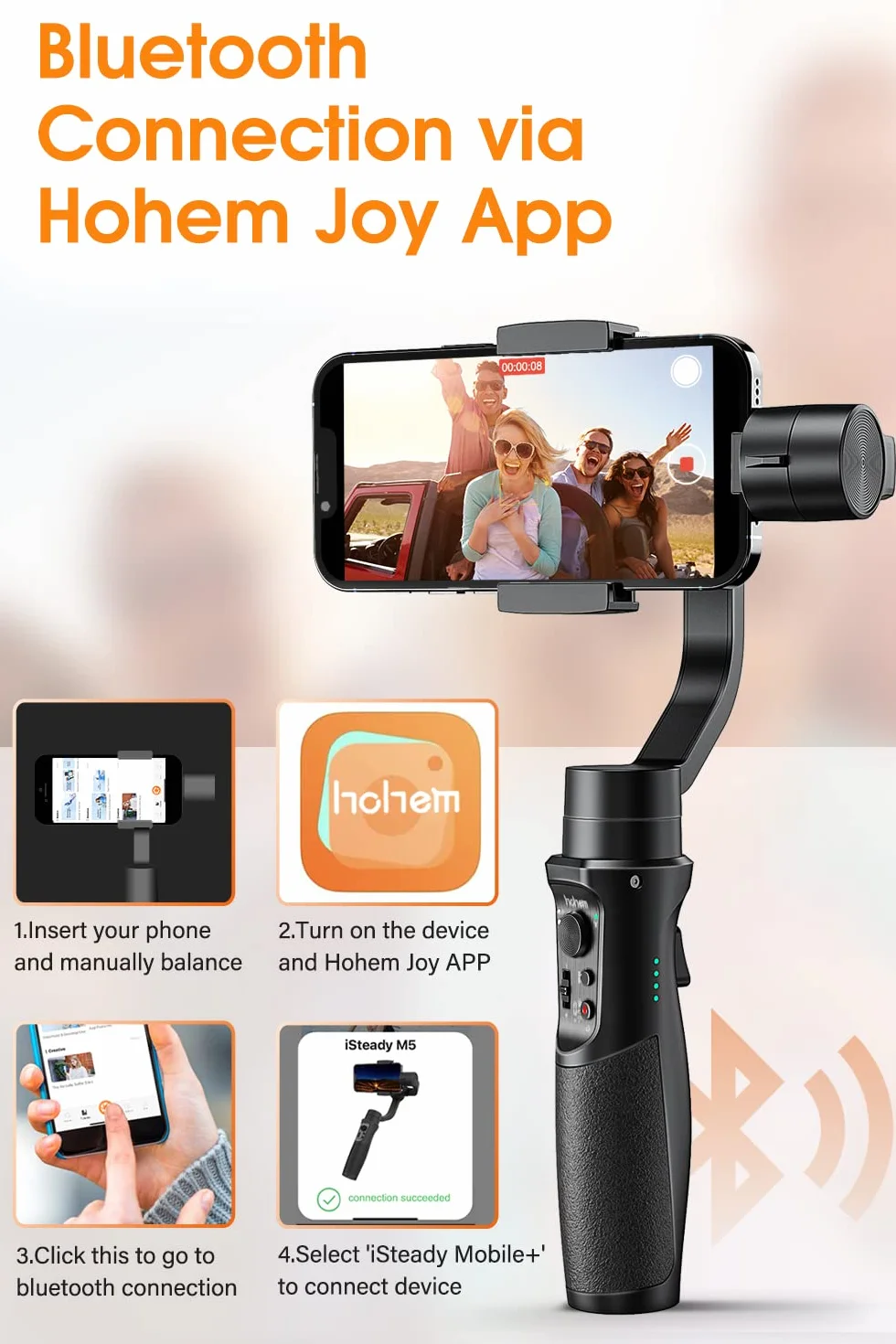 Hohem Stabilizator do Smartfona Czarny 32 cm