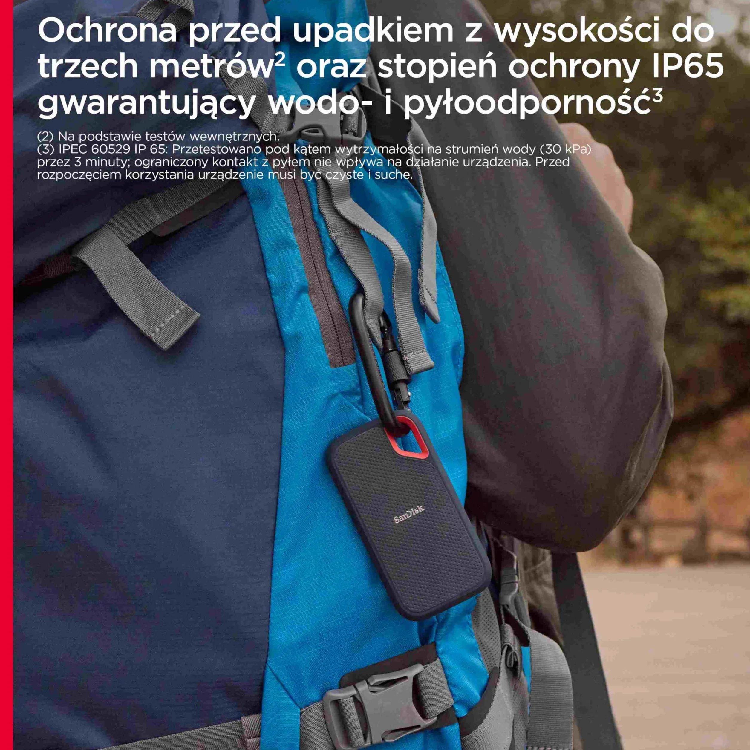 SanDisk Extreme 8TB Przenośny dysk SSD NVMe 1050MB/s odczyt 1000MB/s zapis IP65