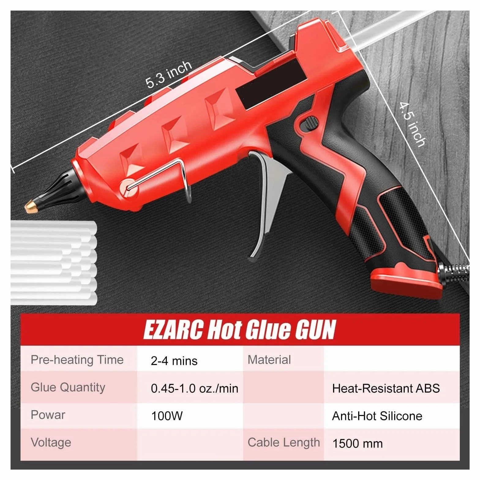 Pistolet Do Klejenia Na Gorąco 100W Heavy Duty Pełnowymiarowy Zestaw Pistoletów Z 20 Szt. Kleje W Sztyfcie Dla Majsterkowiczów Projekty Artystyczne I Rzemieślnicze Uszczelnianie Szybkie Nagrzewanie