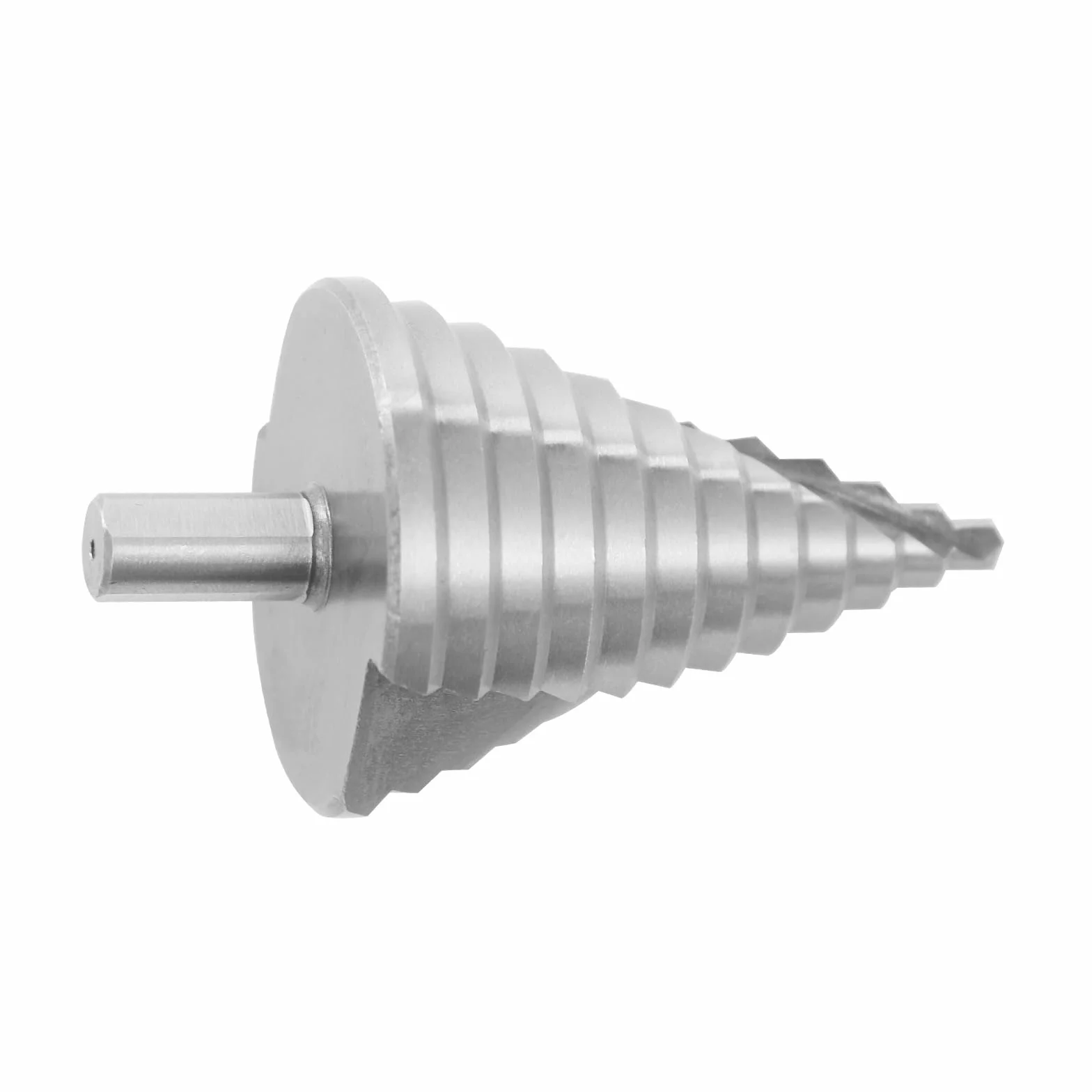 OUKANING Powlekane tytanem wiertło stopniowe 6-60 mm, wielofunkcyjne wiertło 12 w 1 z chwytem trójkątnym i rowkami spiralnymi, do wiercenia w PCV, drewnie, tworzywie sztucznym, w zestawie 12 rozmiarów