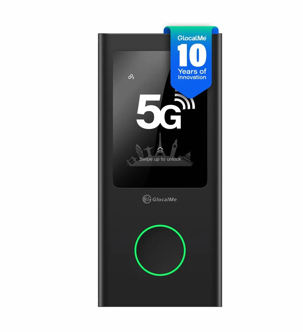 GlocalMe Numen Air 5G mobilny router Wi-Fi, LTE, Dual 2.4/5.0 GHz, 5400 mAh, zasięg 200+ krajów