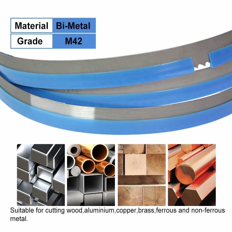 Brzeszczot taśmowy Brzeszczot taśmowy M42 1400 mm 6TPI Bimetal 1400x13x0,6 mm do obróbki drewna i metalu, brzeszczot taśmowy do piły taśmowej 14TPI(14 Tpi)