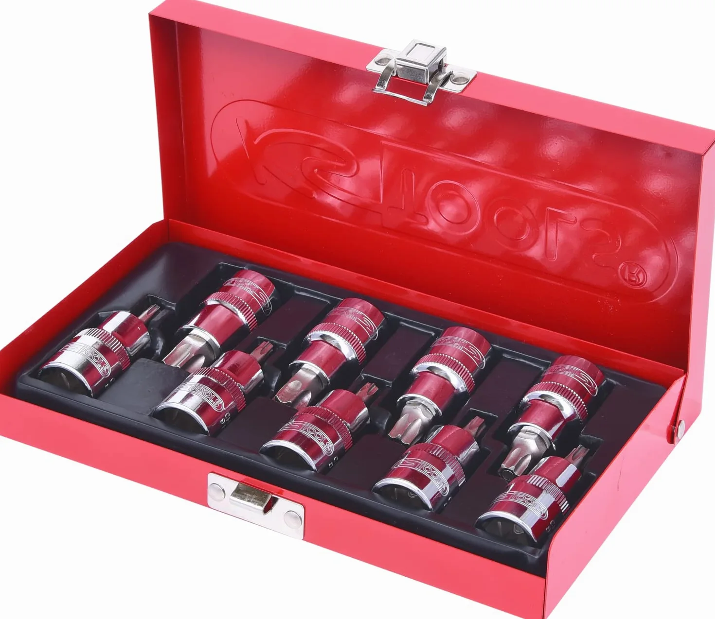KS Tools 918.1386 1/2"CHROMEplus Zestaw gniazd bitów dlasrub Torx z otworem czolow. 9szt.TB20-TB60