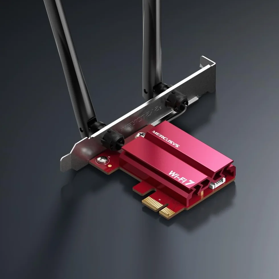Mercusys MA37BE PCIe BE6500Mbps Wi-Fi 7 Bluetooth 5.4 Karta WiFi PC Tri-Band