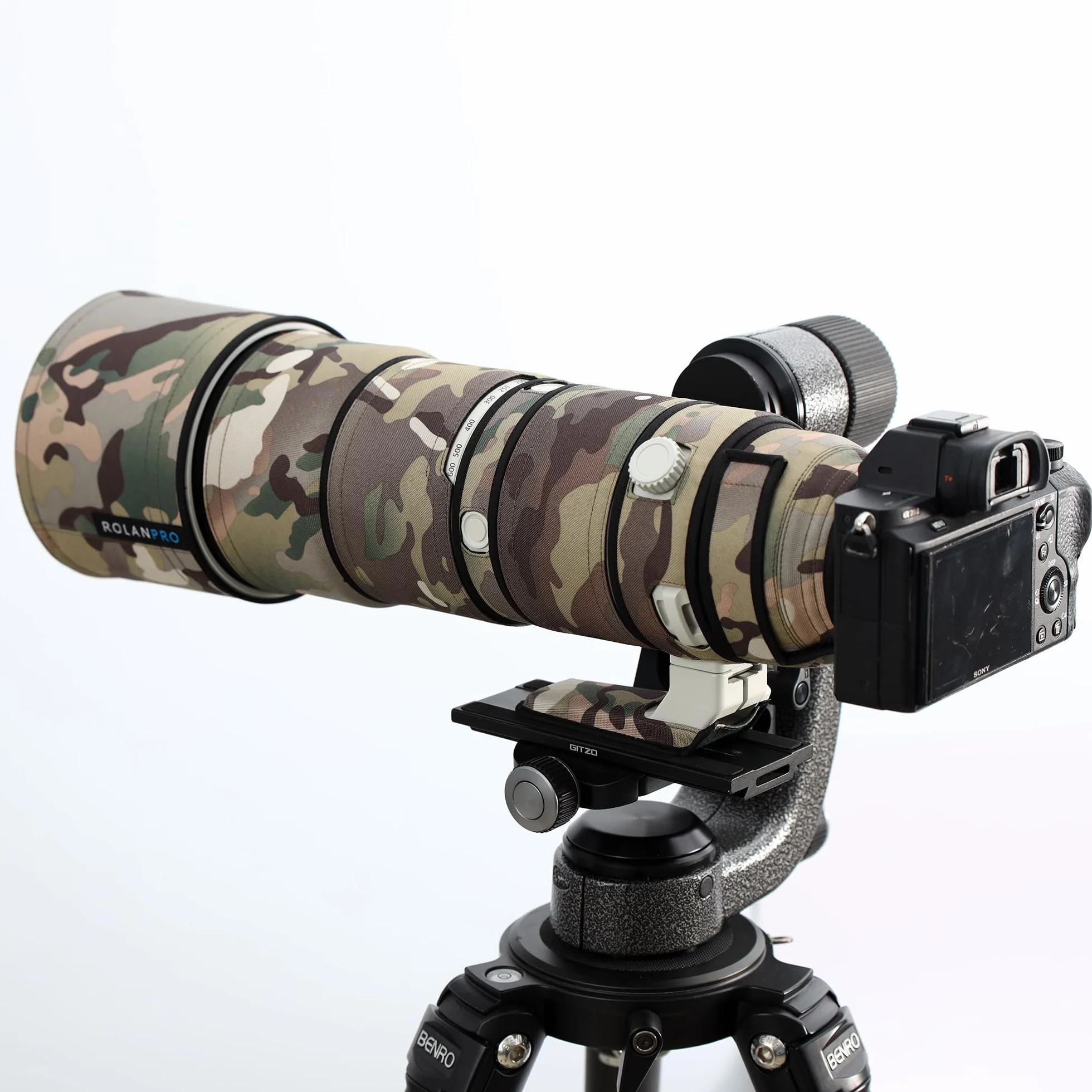 Rolanpro Osłona obiektywu kamuflażowa do Sony FE 200-600 mm F5,6-6,3 G OSS wodoodporna
