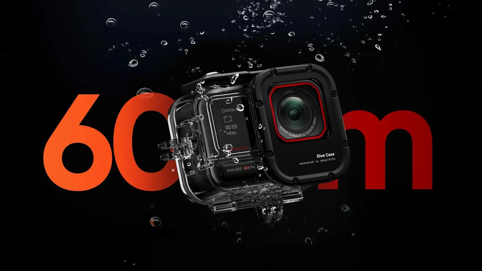 Insta360 Etui nurkowe, kompatybilne z Ace Pro 2, wodoszczelność do 60 metrów, soczewka szklana, przezroczysta