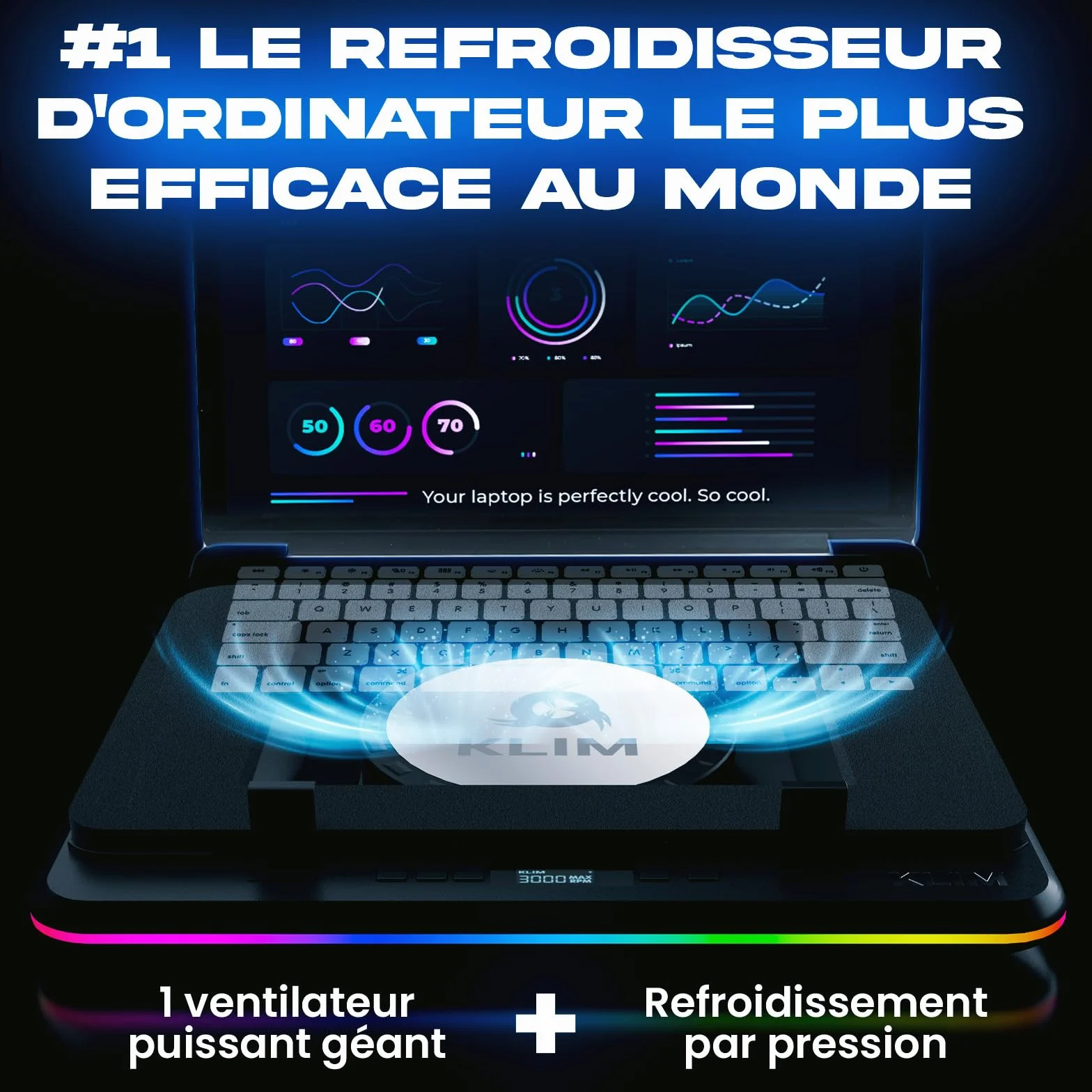 KLIM Turbofrost Max Laptop RGB Chłodnica 15,6-17 cali