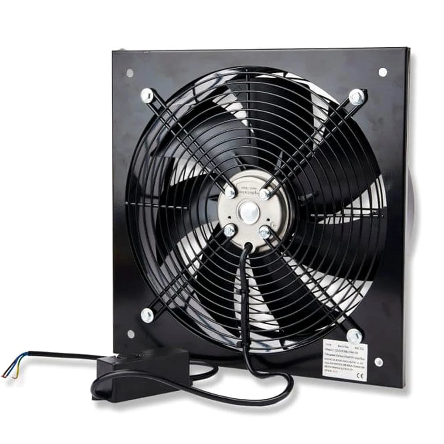 Komercyjny ekstraktor wentylacja przemysłowa osiowa dmuchawa wylotowa wentylator płytowy czarny wytrzymały metal z regulatorem prędkości (200 mm z kontrolerem prędkości)