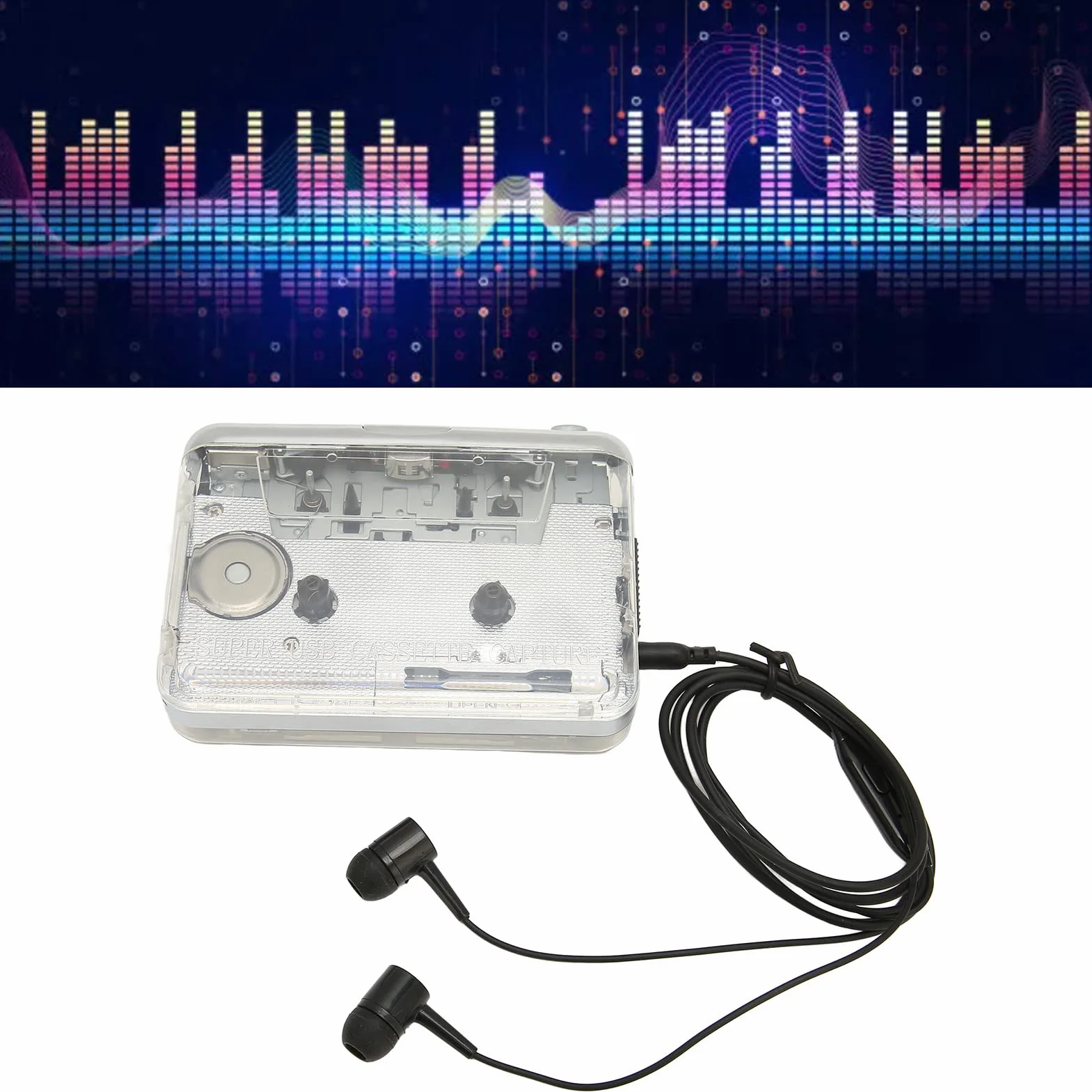 Przenośny Odtwarzacz Kaset Magnetofonowych na MP3 z Gniazdem Słuchawkowym 3,5 mm i Automatycznym Cofaniem