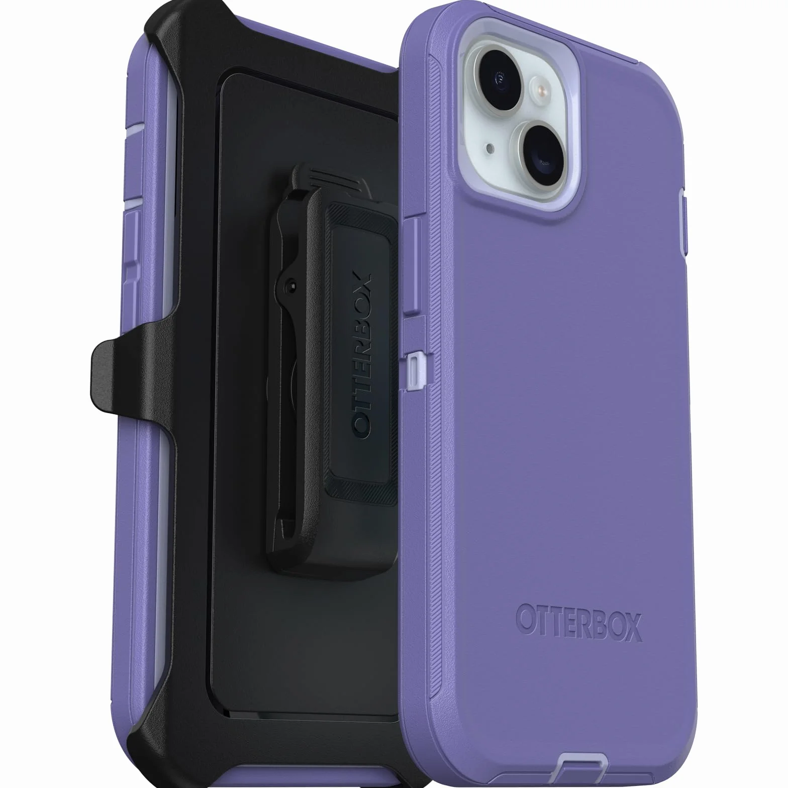 OtterBox Defender Etui iPhone 15 14 13 Mountain Majesty Fioletowe Wytrzymałe Ochrona Portu Podpórka Klips