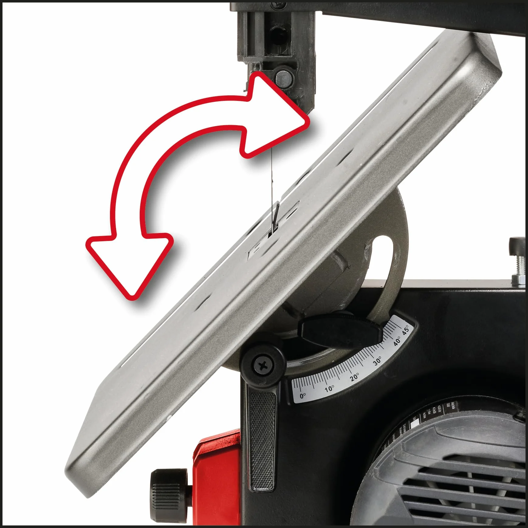 Einhell Piła taśmowa TC-SB 200/1 (wymiana brzeszczotu bez użycia narzędzi, prowadnica równoległa, regulacja wysokości, prowadnica na łożyskach kulkowych, bezstopniowe nachylenie stołu:
