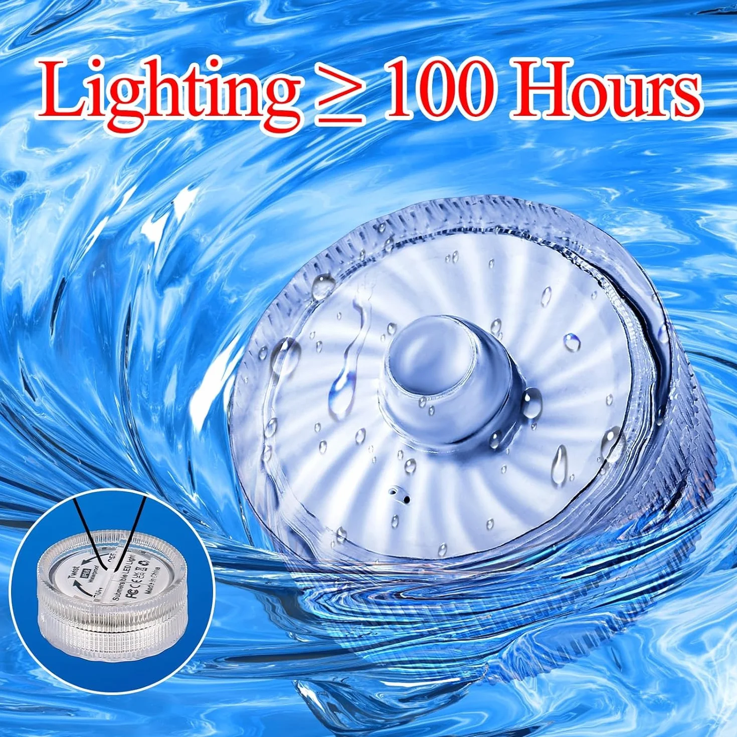idyllight zanurzeniowe światła LED, 24 sztuki, wodoodporne świeczki typu tealight, zasilane bateryjnie, oświetlenie podwodnego basenu do domu, dekoracji weselnej, ciepła biel