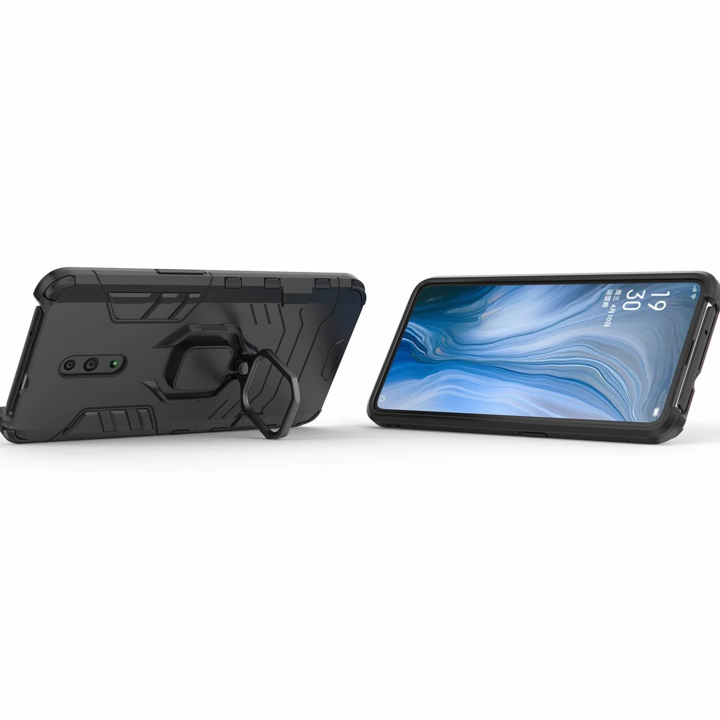 Etui Ochronne Kompatybilne z OPPO Reno Magnetyczny Uchwyt 360 Obrót Czarny
