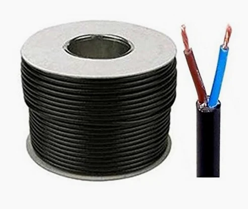 Elastyczny 2-rdzeniowy kabel PCV, możliwość przycięcia do żądanej długości, czarny, 1 mm, 10 A, 3182Y