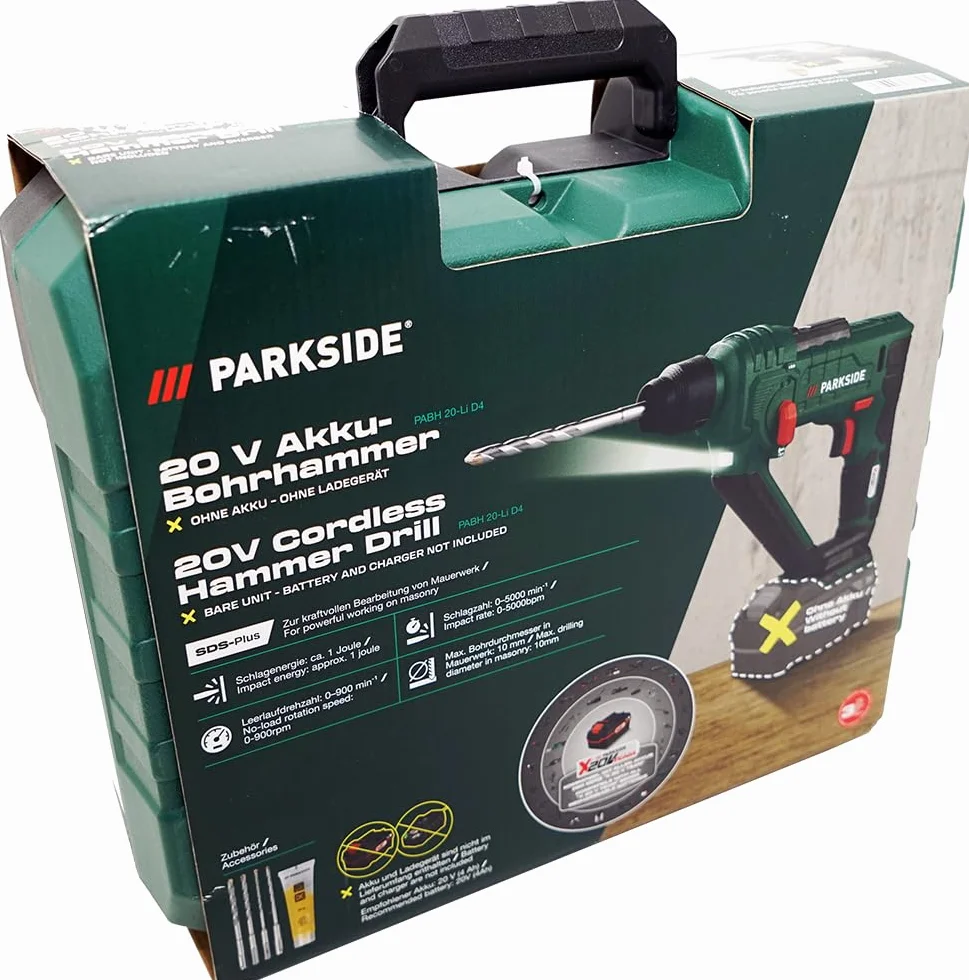 HEADNMORE Parkside PABH 20 akumulatorowy młot udarowo-udarowy 20 V (bez akumulatora) + breloczek do kluczy HEADNMORE