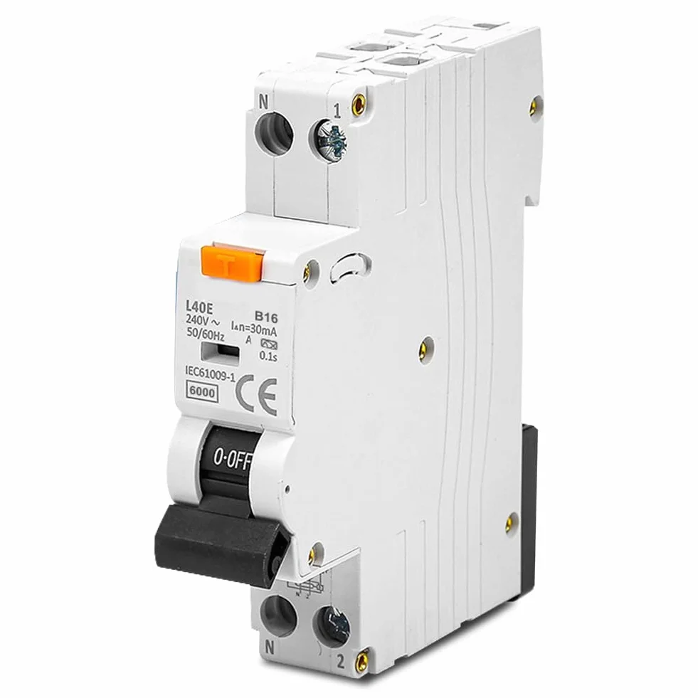 Wyłącznik Fi ls 16a, RCBO B16A 30mA, wyłącznik różnicowoprądowy, 230 V, 1P+N, typ A, RCD Protected Circuit Breaker, DIN Rail Mounting, Curve C