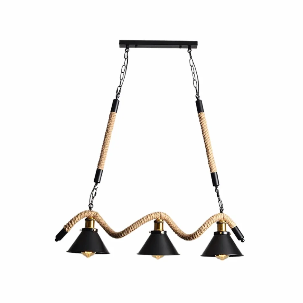 Spersonalizowana lina konopna w stylu retro, prosta i nowoczesna metalowa lampa wisząca do domu, restauracji, kawiarni, baru, dekoracji sufitu, E26, oświetlenie wewnętrzne r