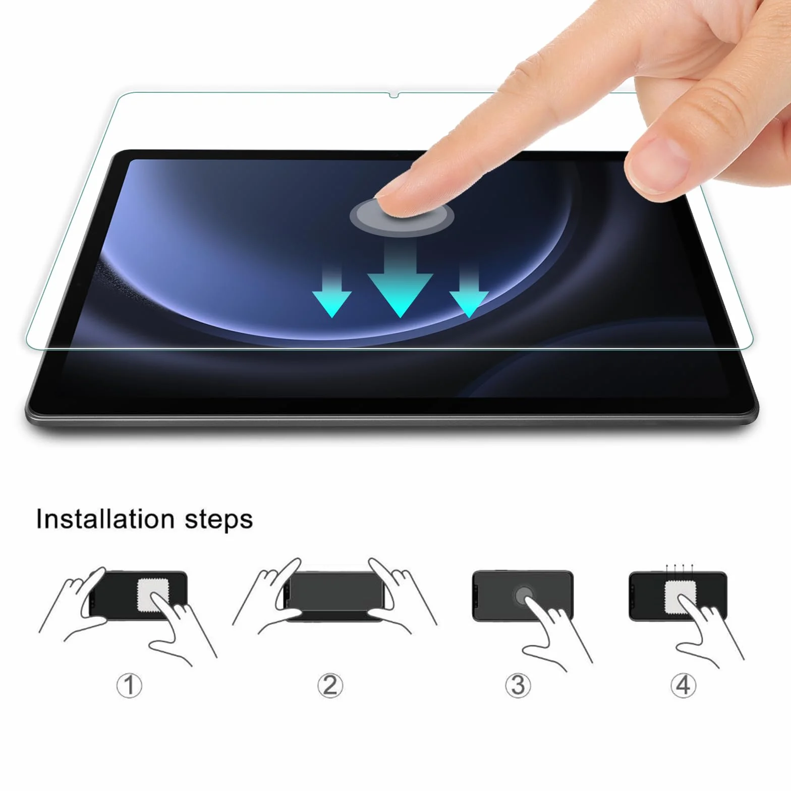 Samsung Galaxy Tab S10 Lite S9 FE S10 F S9 10,9" 2,5D Tempered Glass 9H Folia Ochronna Zestaw 2 sztuk