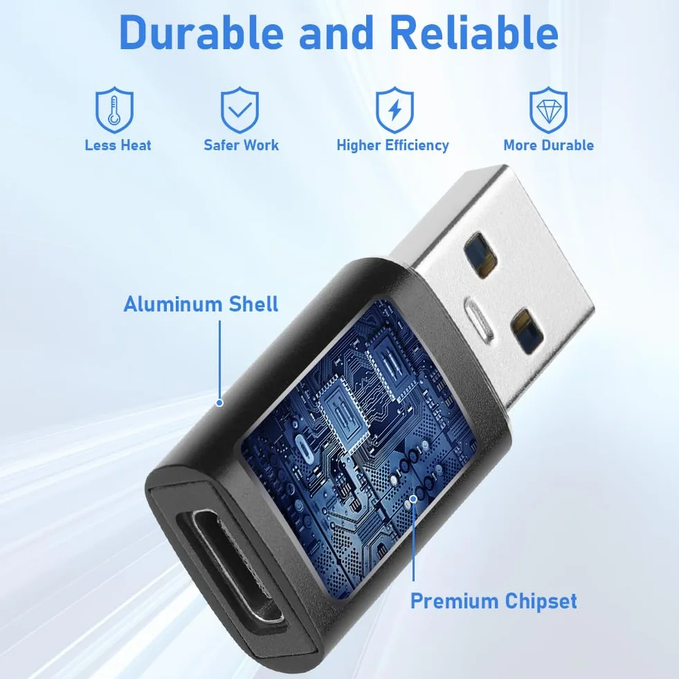 OFFCUP Adapter USB na USB C, konwerter kabla USB C żeński na USB A męski do Apple Watch, iPhone, Samsung Galaxy