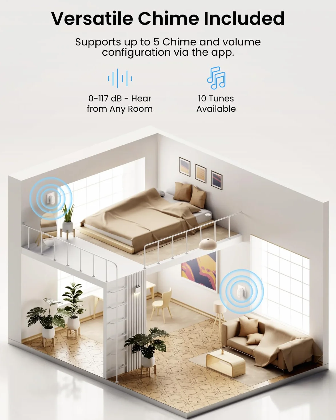 Reolink 5MP Wideodomofon WiFi z Dwukierunkowym Dźwiękiem, WiFi 2,4/5 GHz, Dzwonek Wideo z Inteligentnym Wykrywaniem/Ostrzeganiem Osób, Noktowizorem na Podczerwień, Gniazdem Kart MicroSD
