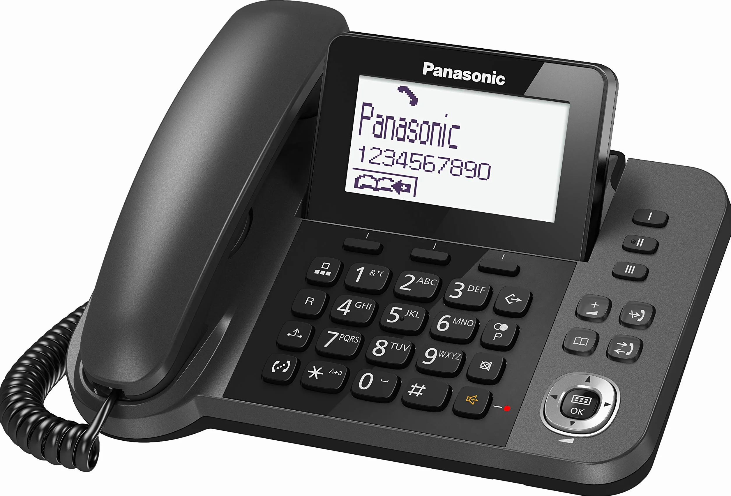 Panasonic Telefon Stacjonarny Czarny 16,3 x 22,2 x 10,3 cm