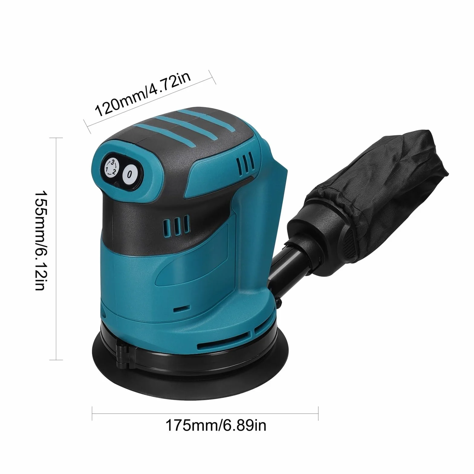 Bezprzewodowa szlifierka oscylacyjna 125mm silnik szczotkowy szlifierka do drewna polerka woskowanie szlifowanie szlifierka polerka do akumulatora 18V Lekka I łAtwa W UżYciu(Blue)