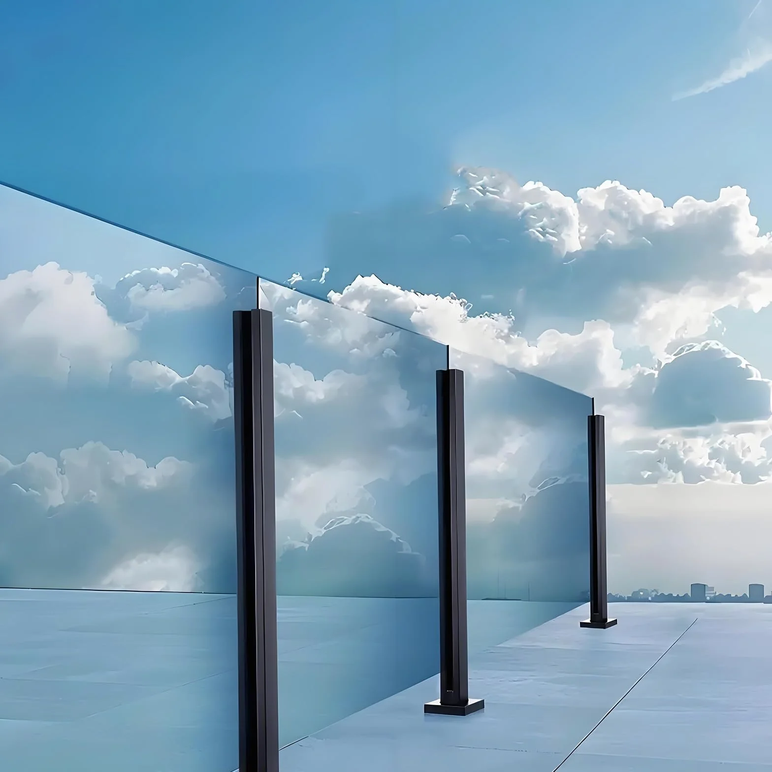 Zestaw balustrad szklanych ze stali nierdzewnej 304 do użytku wewnątrz i na zewnątrz, czarne słupki narożne z akcesoriami, 70 cm, wysoka szklana balustrada na tarasy i tarasy