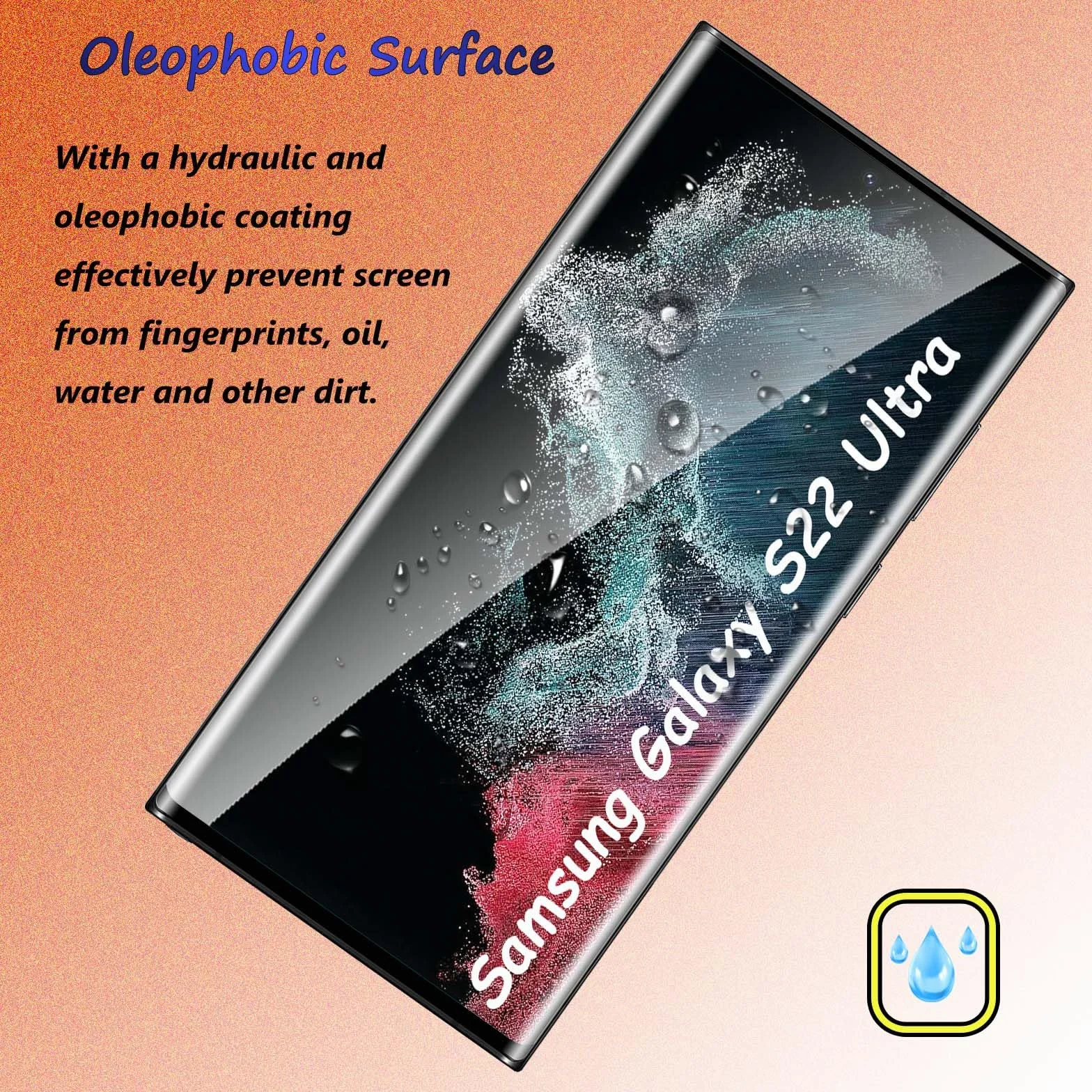QZYF [2 + 2 sztuki] folia ochronna ze szkła hartowanego kompatybilna z Samsung Galaxy S22 Ultra i aparatem, bez pęcherzyków powietrza, twardość 9H, odporna na zarysowania, zakrzywiona 3D, ochrona