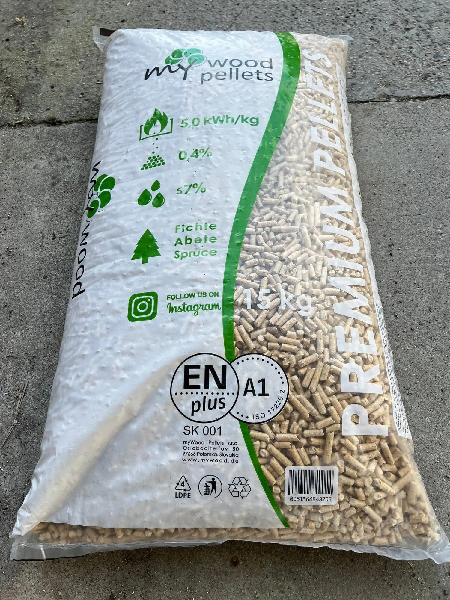 PELLET Z BAKU I JADŁA - WYSOKA MOC KALORYFICZNA (1 TORBA 15 KG)
