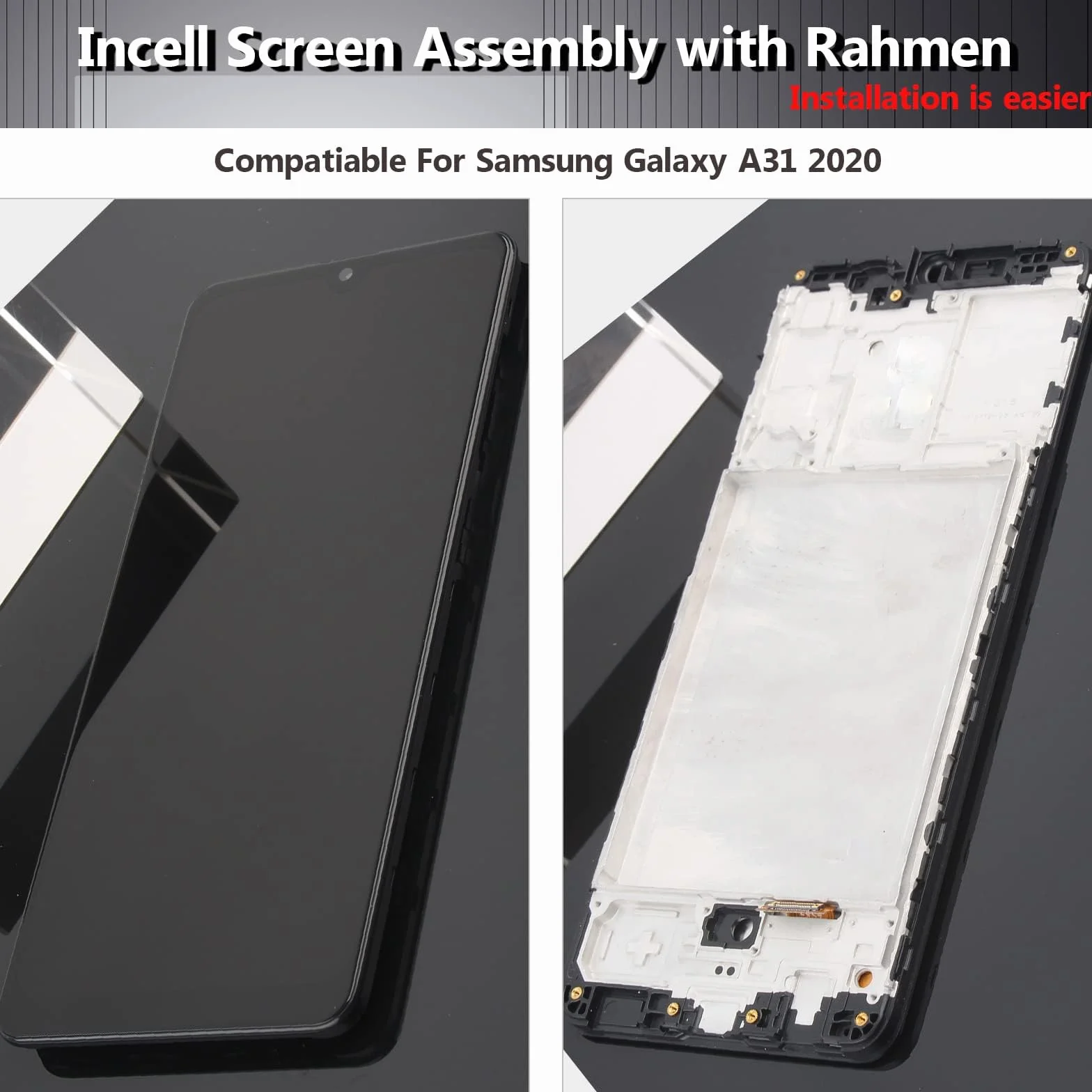 Wyświetlacz LCD Samsung Galaxy A31 SM-A315F SM-A315G Dotykowy Digitizer Zestaw Naprawczy z Narzędziami i Szkłem Hartowanym