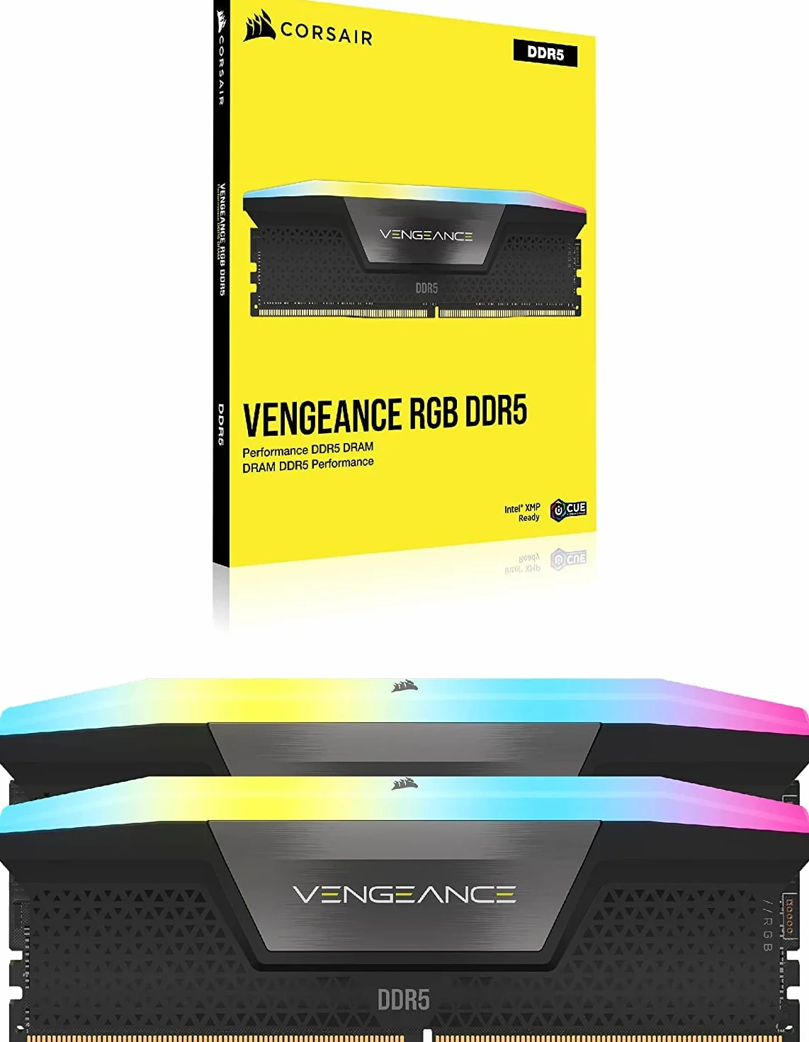 CORSAIR VENGEANCE RGB DDR5 32GB (2x16GB) 6400MHz CL36 Intel XMP iCUE czarna CMH32GX5M2B6400C36