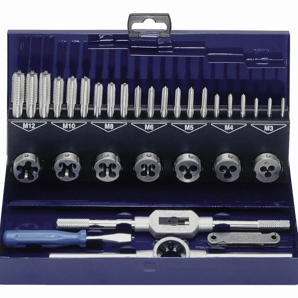 Eventus 10711 M3-M12 HSS zestaw narzędzi do cięcia gwintów DIY (32 sztuki)