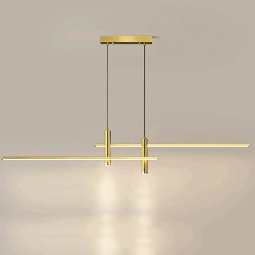 Nowoczesny minimalistyczny żyrandol do jadalni z reflektorem LED, regulowana lampa wisząca z metalowym paskiem, lampa sufitowa, regulowane oświetlenie wewnętrzne, lampy -BA