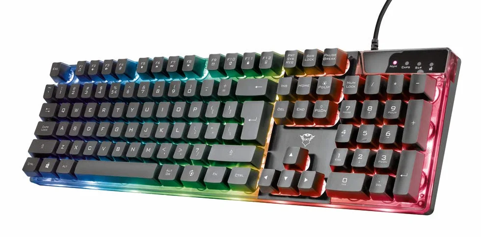 Trust Gaming GXT 835 Azor Klawiatura do gier USB RGB LED podświetlana Anti-ghosting Czarny