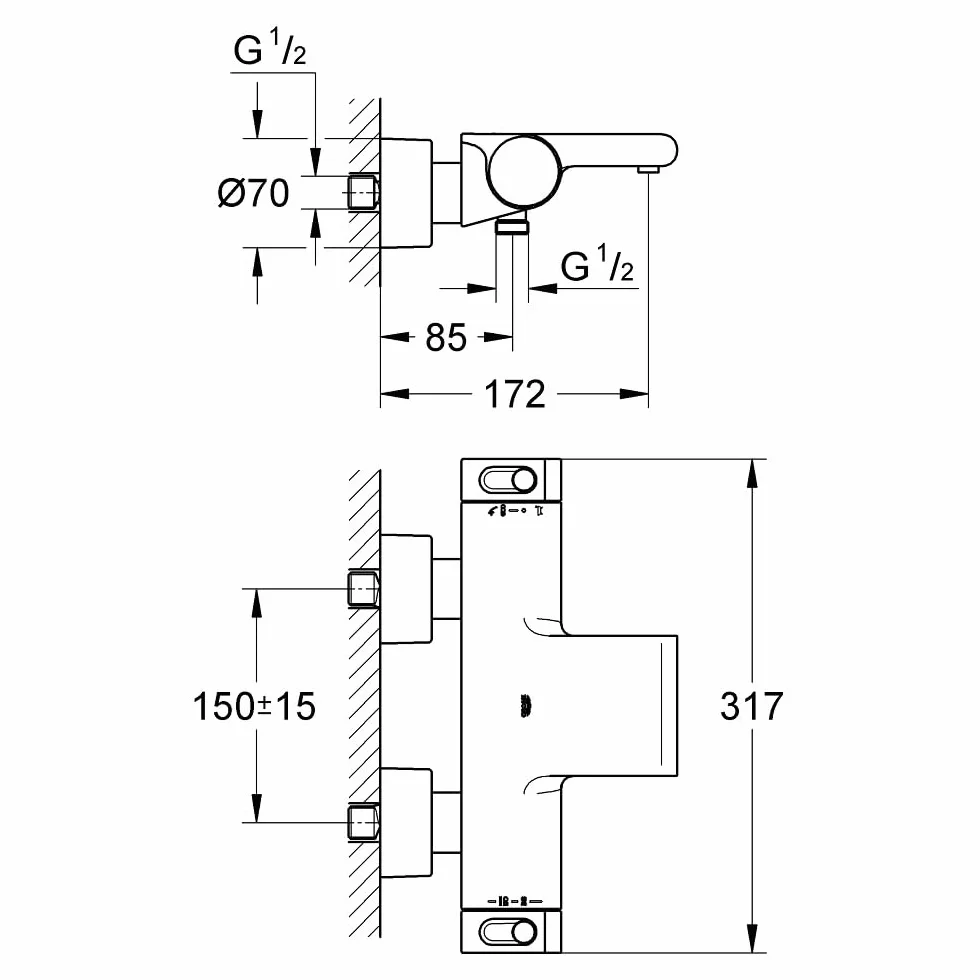 GROHE 34466001 | Grohtherm 2000 bateria termostatyczna do wanny/prysznica – chrom