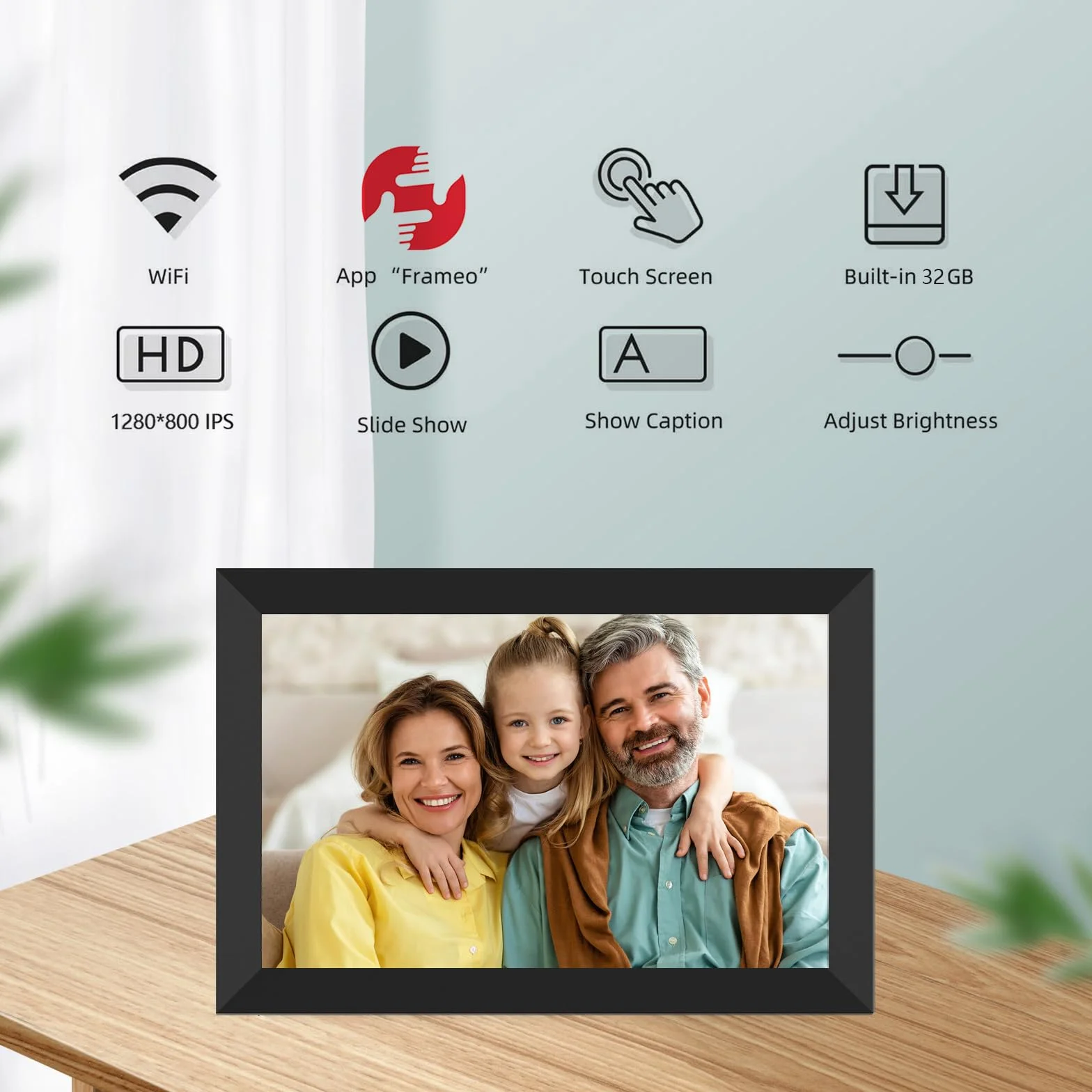 FRAMEO cyfrowa ramka na zdjęcia 10,1 cala 1280x800 IPS ekran dotykowy Smart Cloud 32 GB