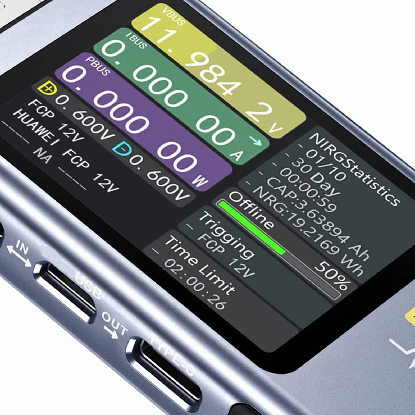 Generic Tester Szybkiego ładowania Typu C Wyświetlacz LCD USB Napięcie Prądu Miernik Mocy 0-140 W do Testowania urządzeń Elektrycznych