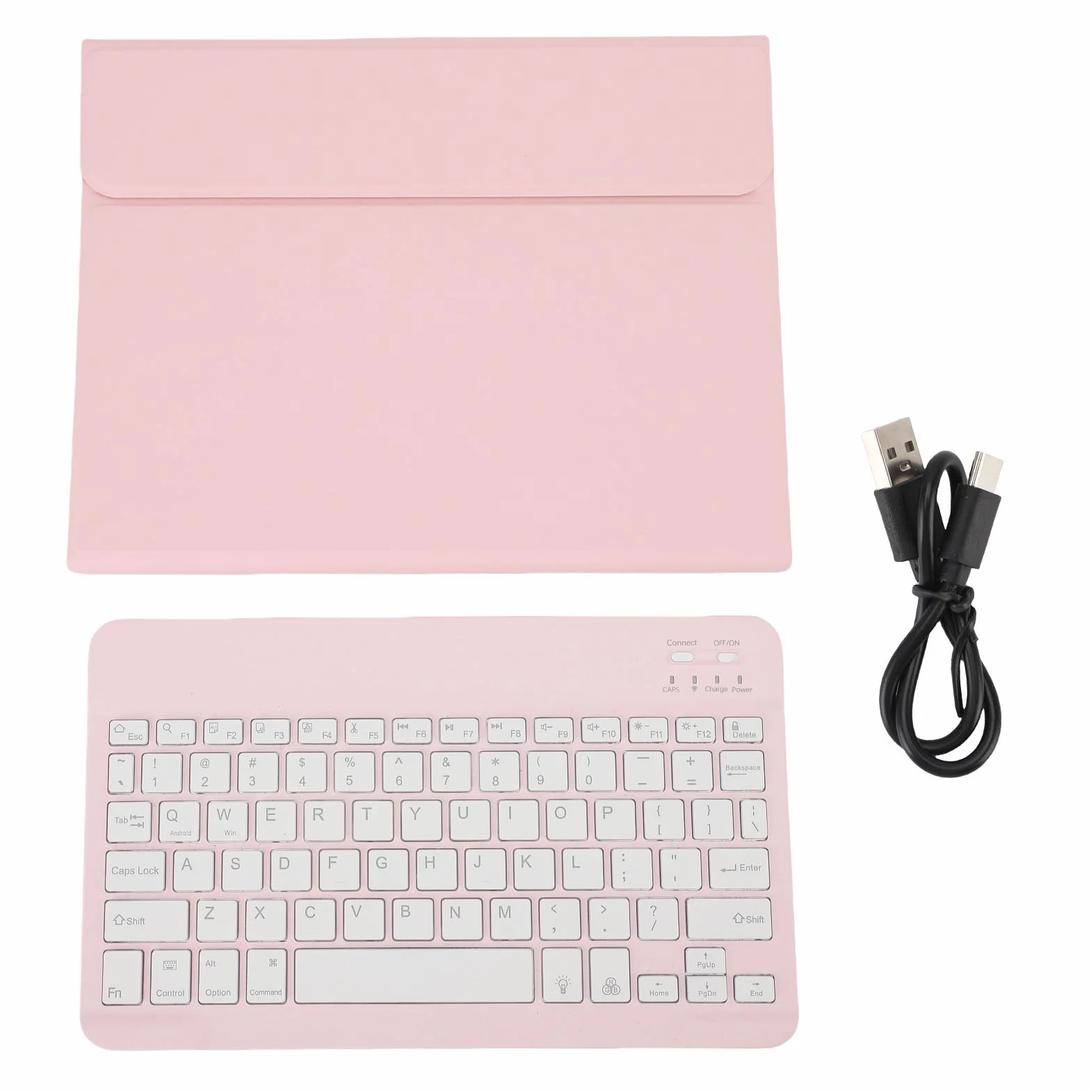 Cuifati Etui z klawiaturą do Tabletu A16 11. Generacji 11 Cali, Podświetlana 7-kolorowa, Odłączana Bezprzewodowa, Pokrowiec Ochronny (PINK)
