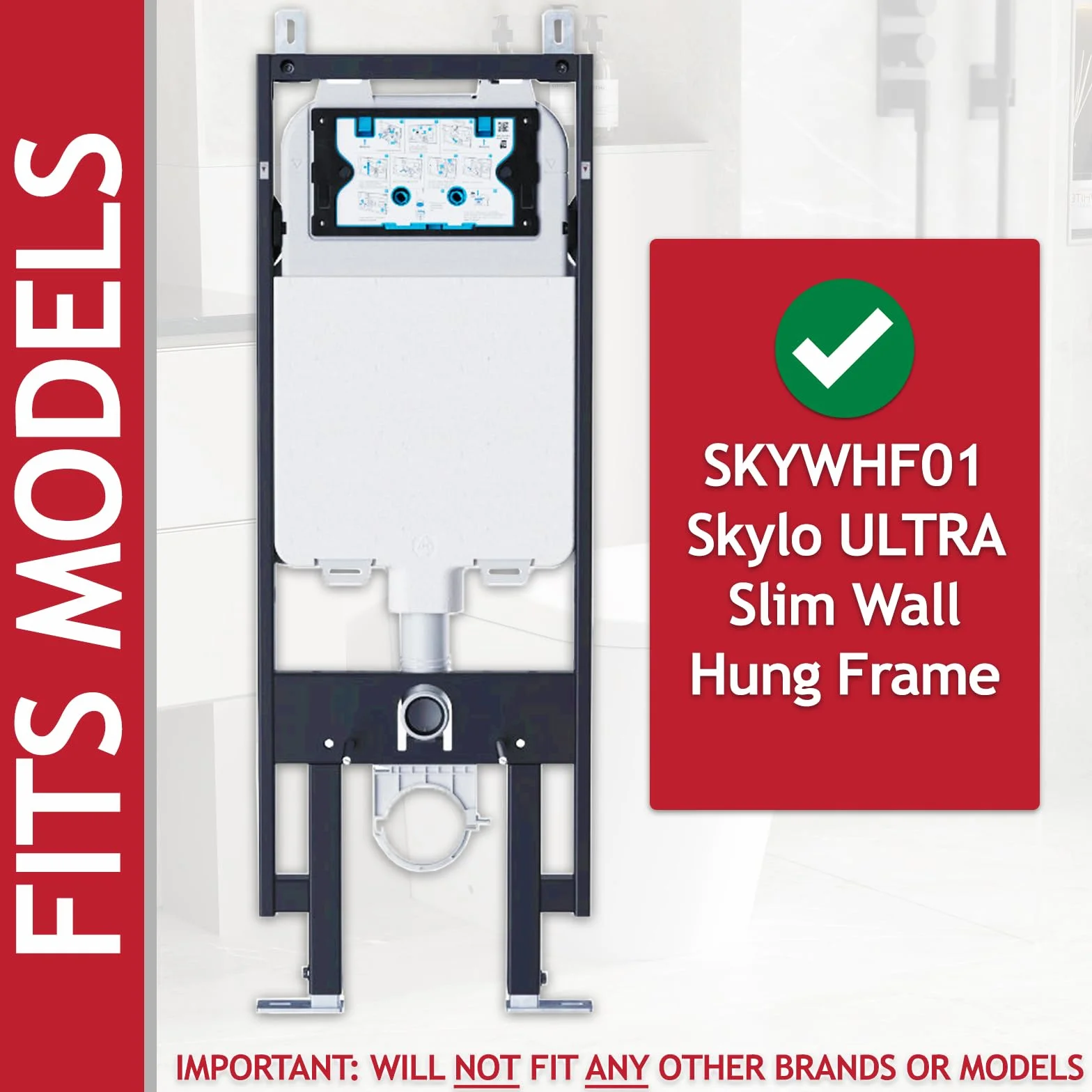 SPARES2GO Luksusowy zestaw spłukiwaczy do ukrytego zbiornika toaletowego Skylo, rama wisząca (chromowany srebrny, 245 mm x 165 mm)