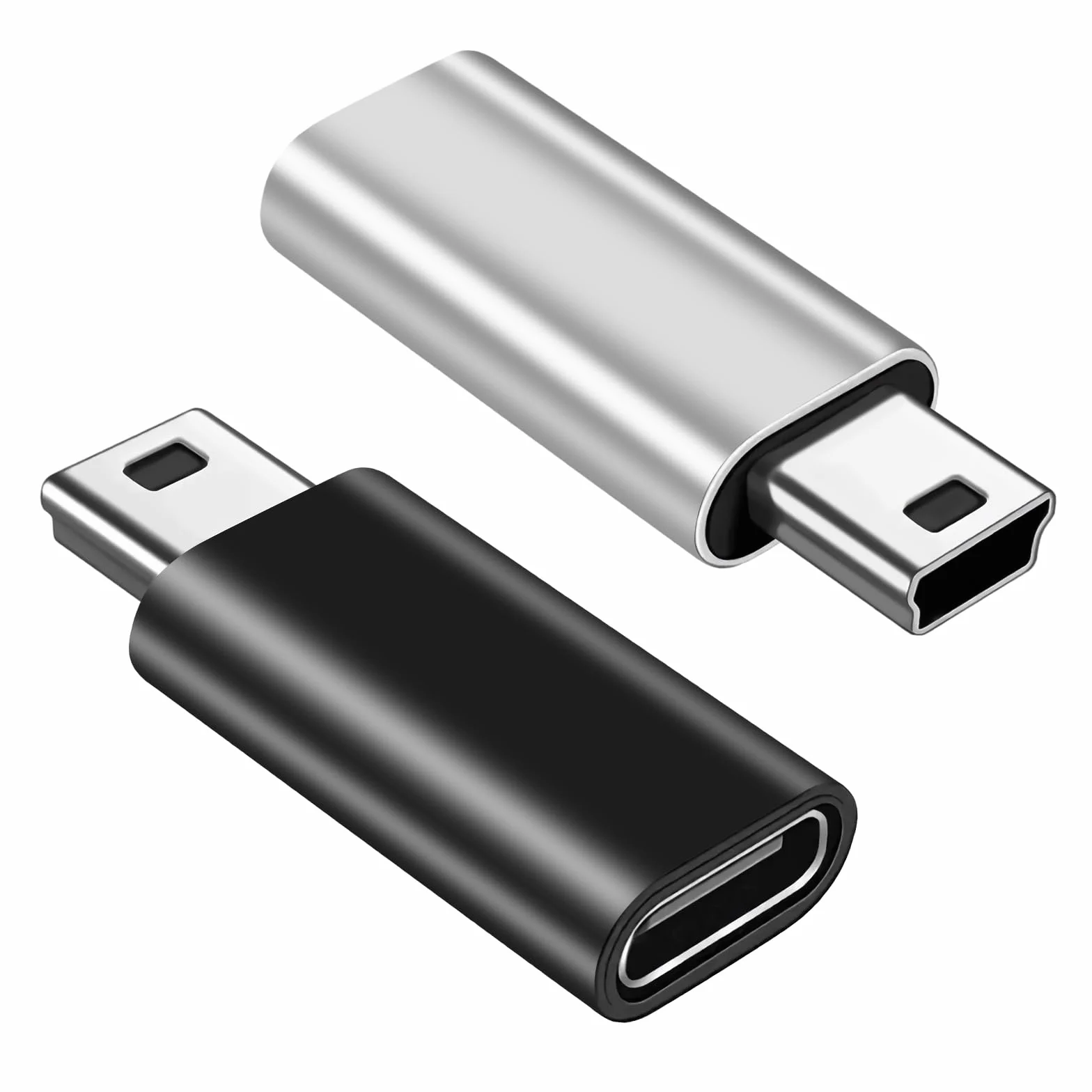 Adapter USB-C na mini USB 2-Pack, żeńska typu C na mini USB wtyczka, ładowanie aparatów cyfrowych, komputerów, GPS, MP3