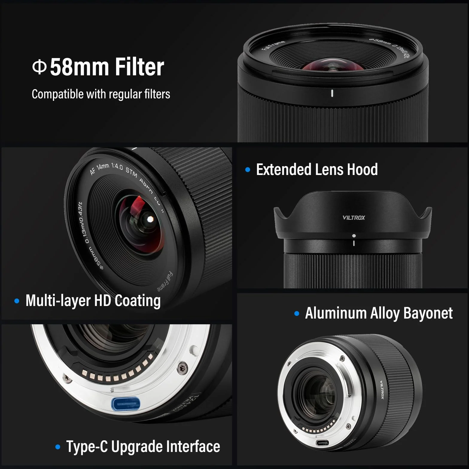 Obiektyw VILTROX 14mm F4.0 Air FE Mount do aparatów Sony E z pełnym kadrem, autofokusem, ultraszerokokątny do Sony A7 A7R A7III A9 A1 FX3ZV-E10 ZV-E10II A6600 A6500 A6400 A6000 FX30