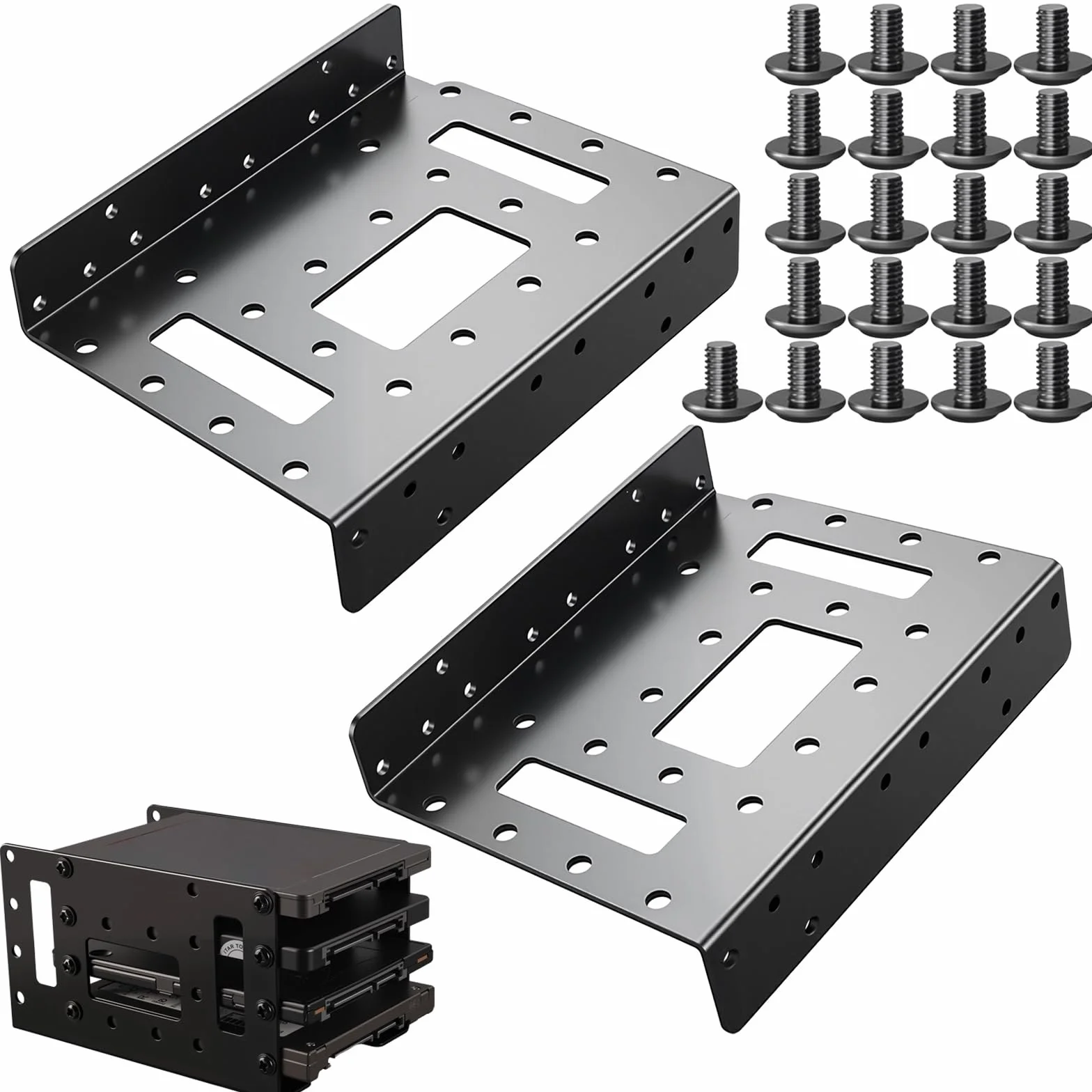 Uchwyt montażowy SSD HDD 2,5 cala 3,5 cala metalowy 4 x 6,3 cm 2 sztuki