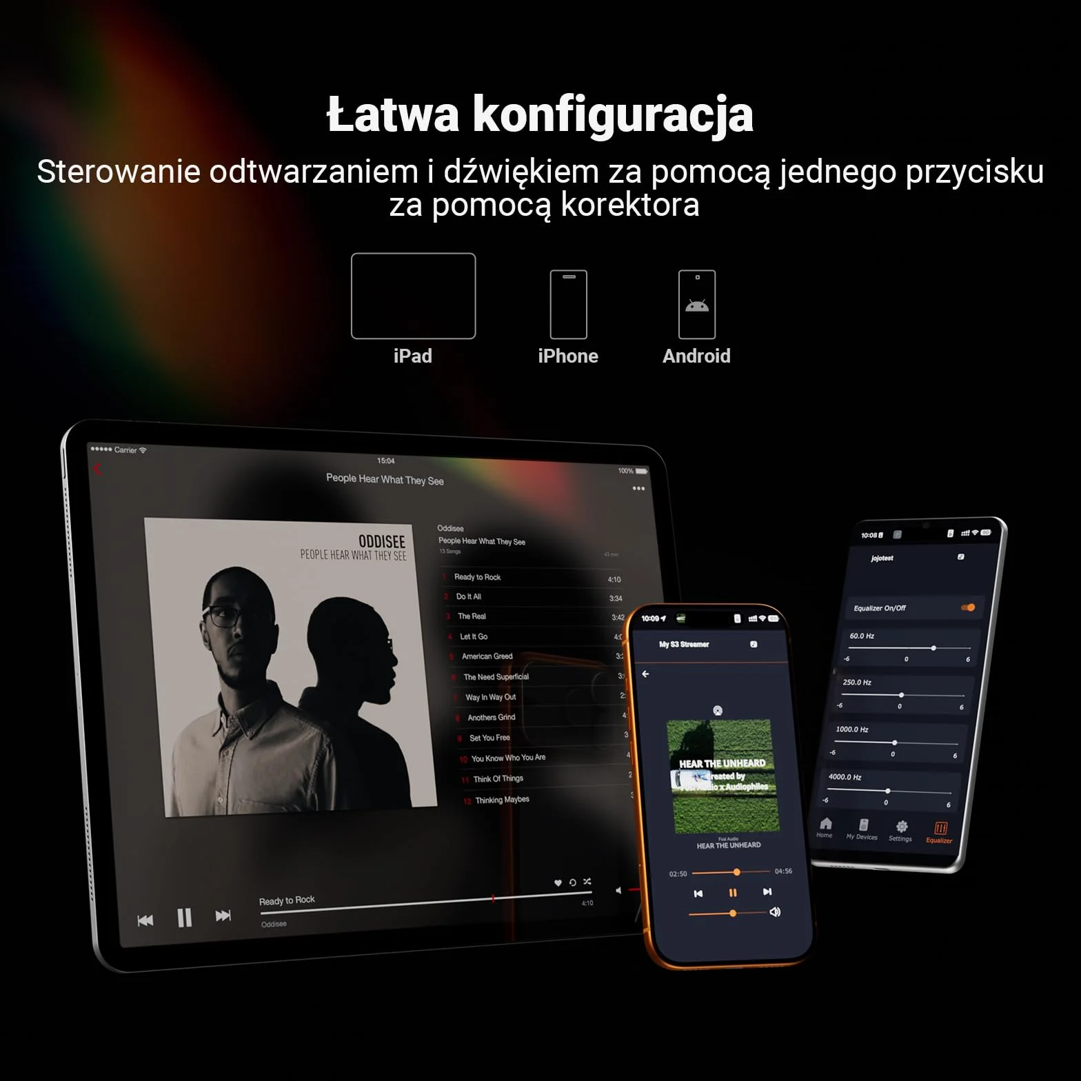 Fosi Audio S3 HiFi Music Streamer DAC Preamp, DAC Wi-Fi 6 Bluetooth 5.3, Transporter Cyfrowy Z Wyjściem XLR Zbalansowanym/Optycznym/Sub/HDMI eARC, AirPlay 2 Spotify Connect Tidal, Korektor 5-Pasmowy