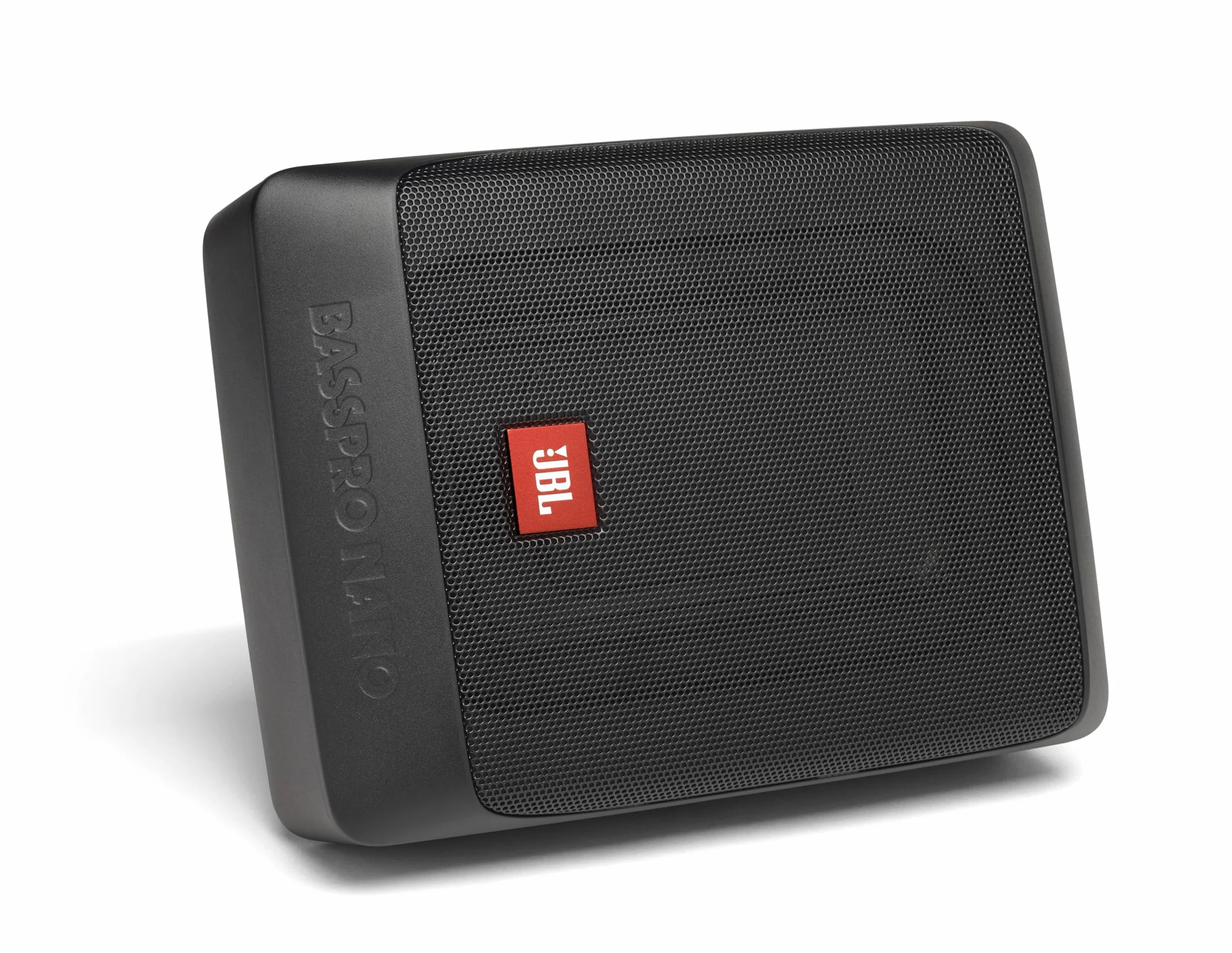 JBL BassPro Nano ultra kompaktowy, aktywny subwoofer pod siedzenie, zestaw do samochodu, 15 x 20 cm, 200 W,